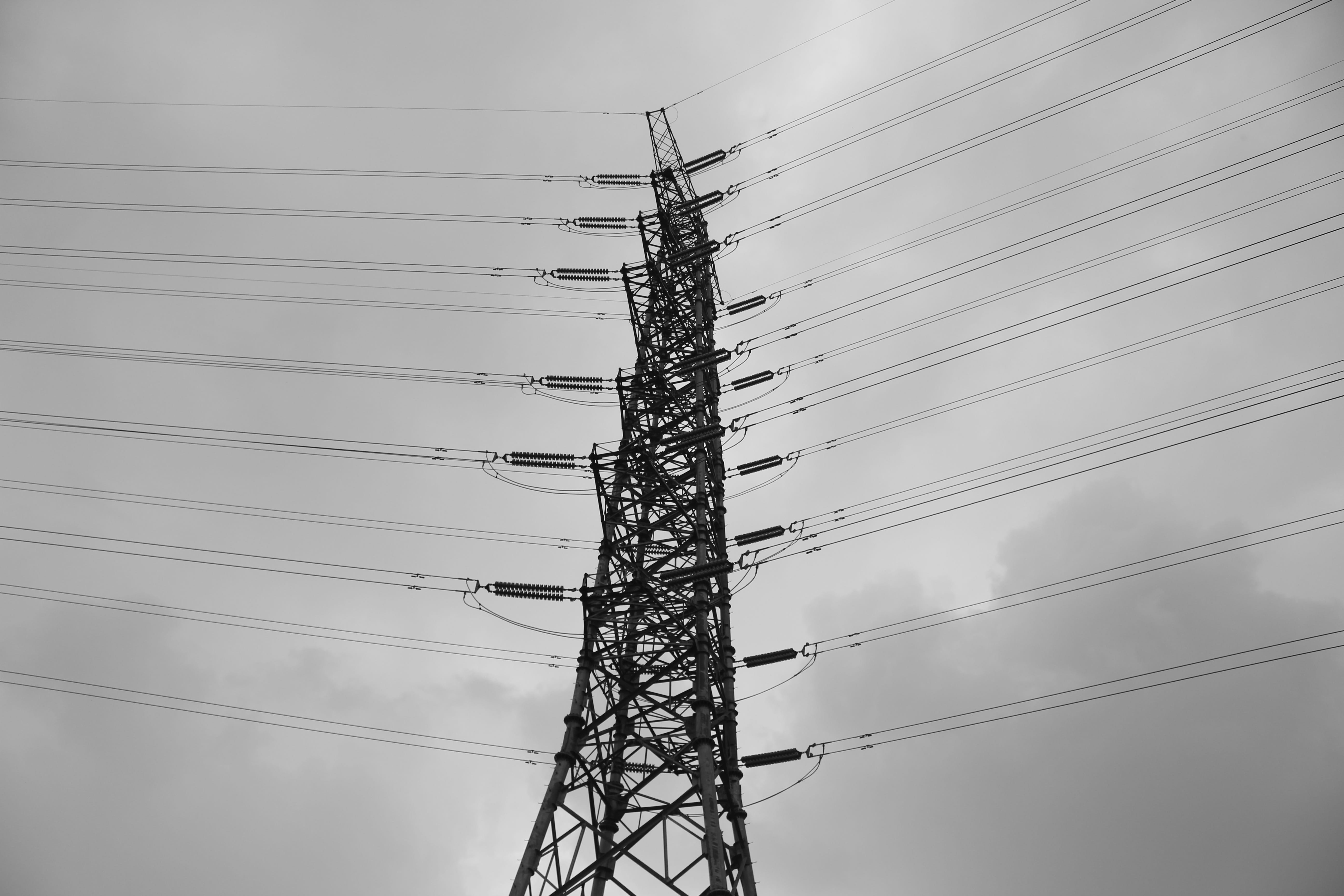 Electricity, Black And White, photography, tower, power Line