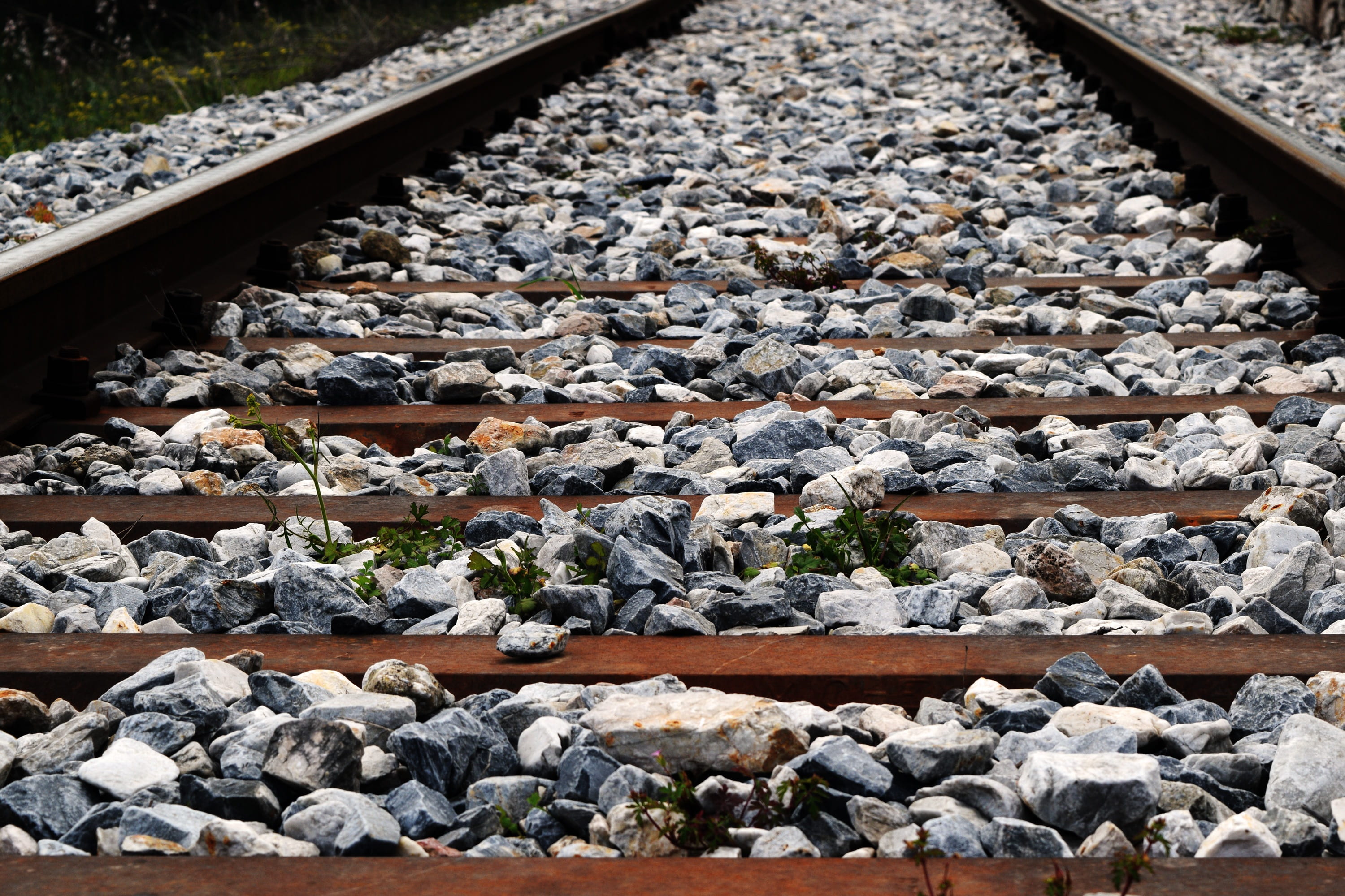 rock, tracks, train, rail transportation, railroad track, solid
