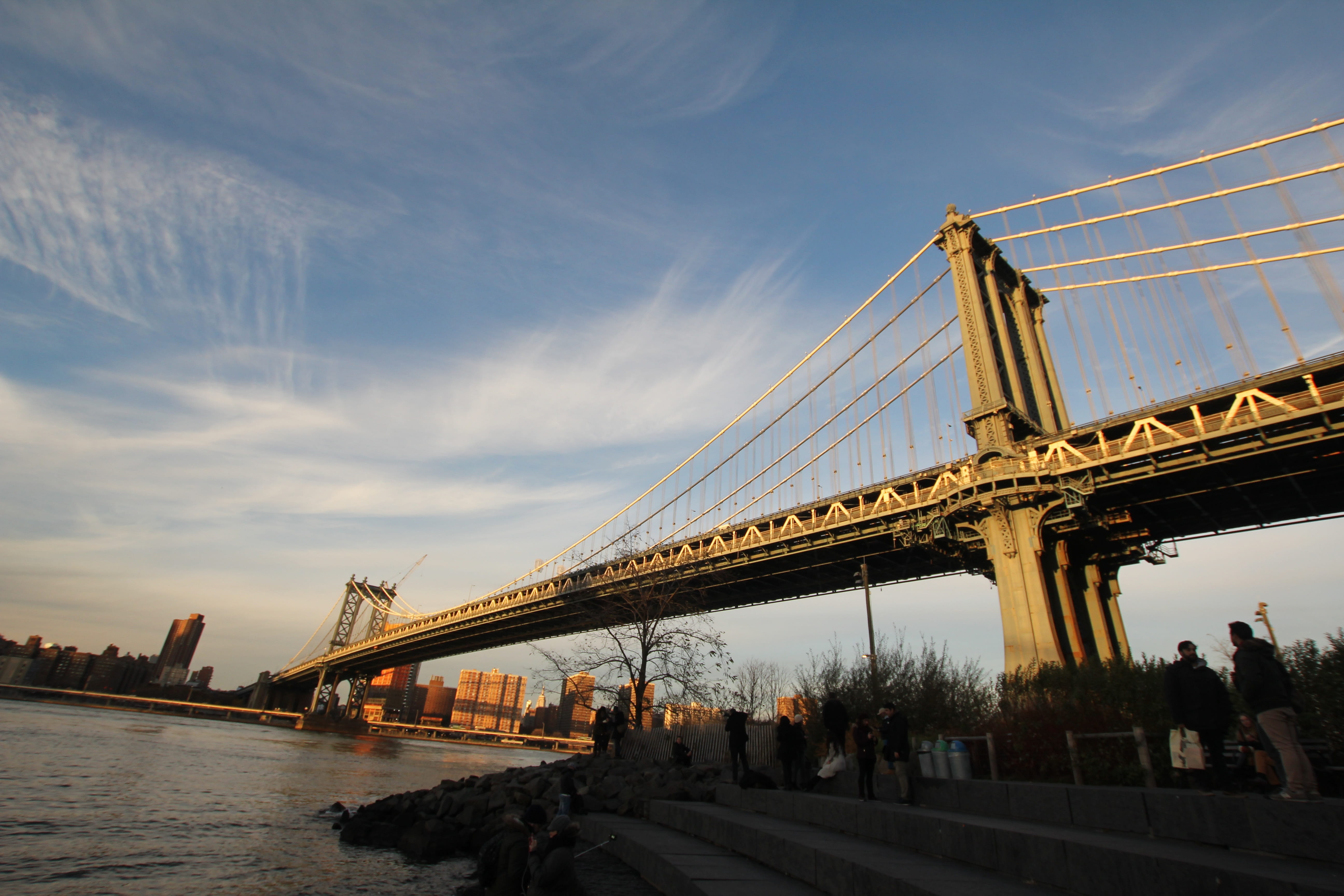 bridge, river, cable bridge, architecture, built structure