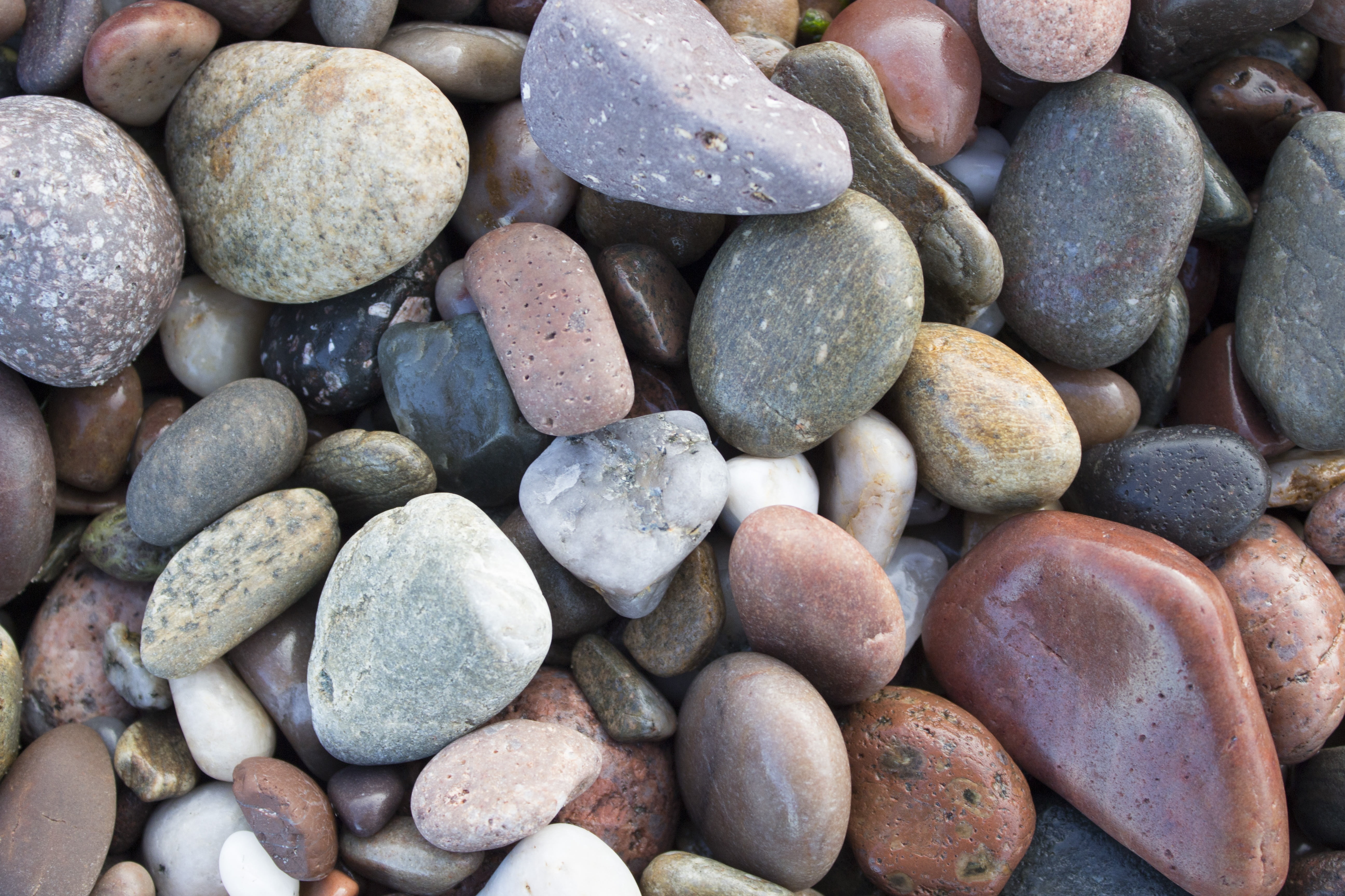 rocks, beach, ocean, solid, pebble, stone - object, large group of objects