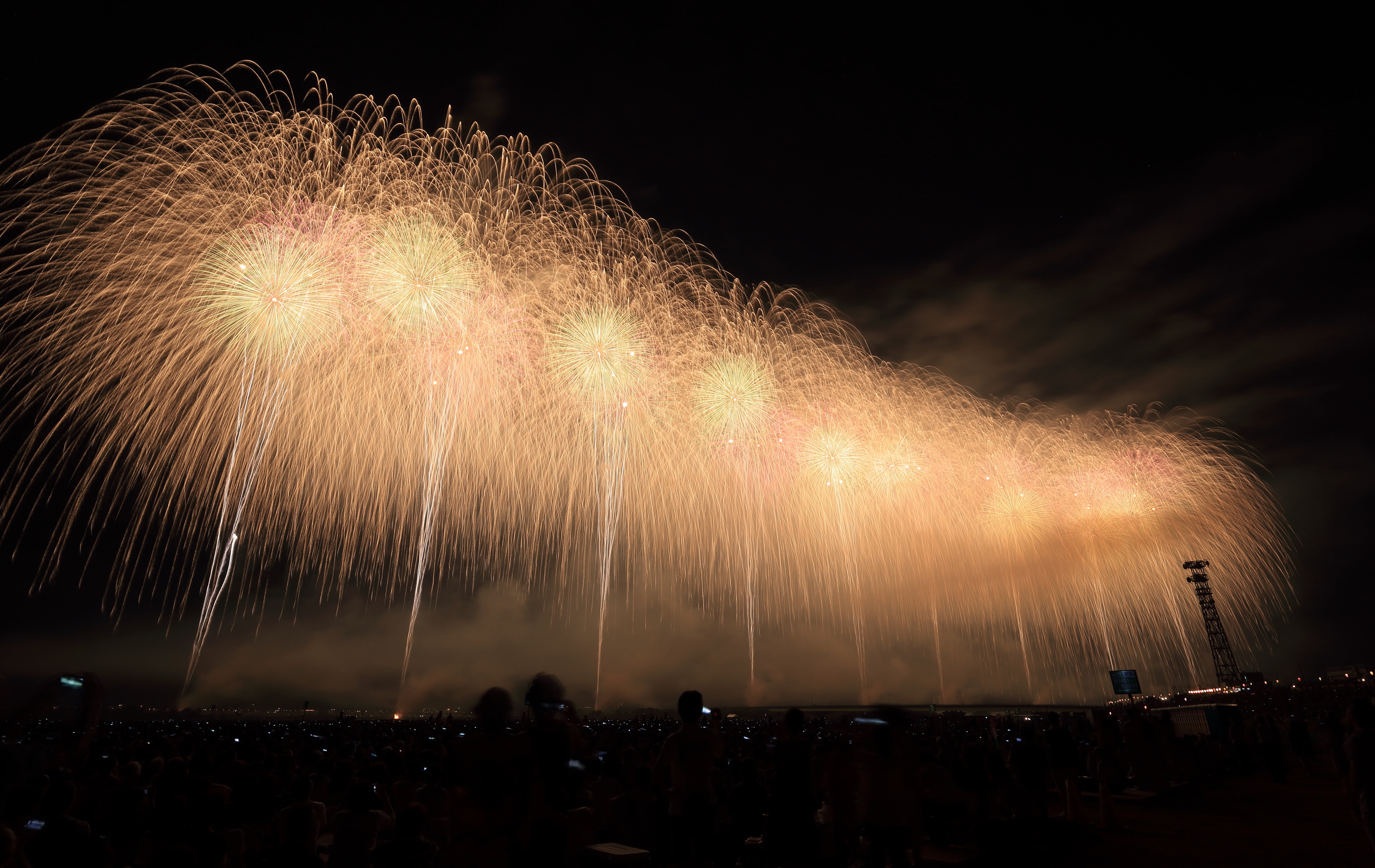 fireworks on sky at nighttime, spark, clouds, nature, smoke, celebration
