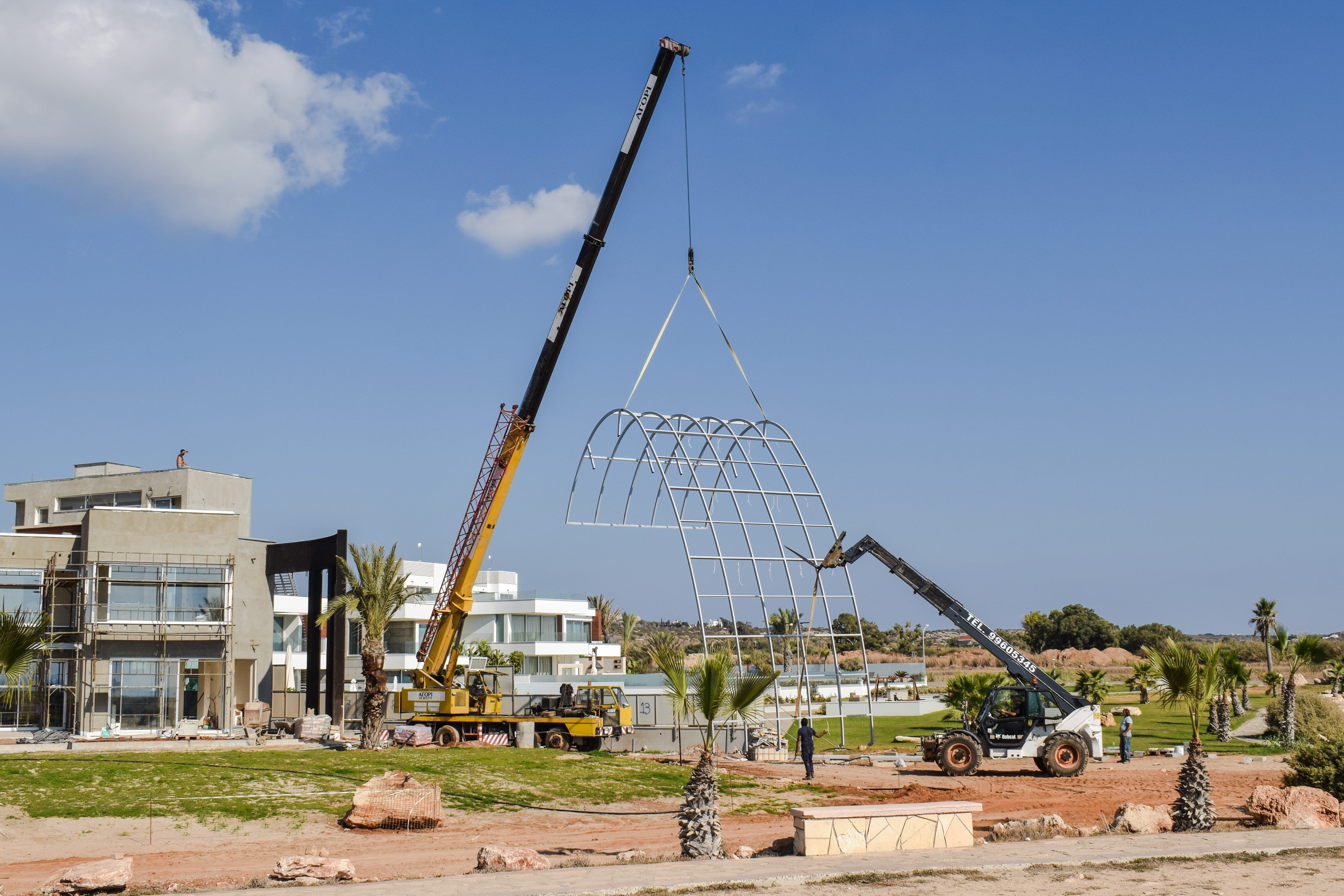 construction site, working, development, cranes, building, engineering