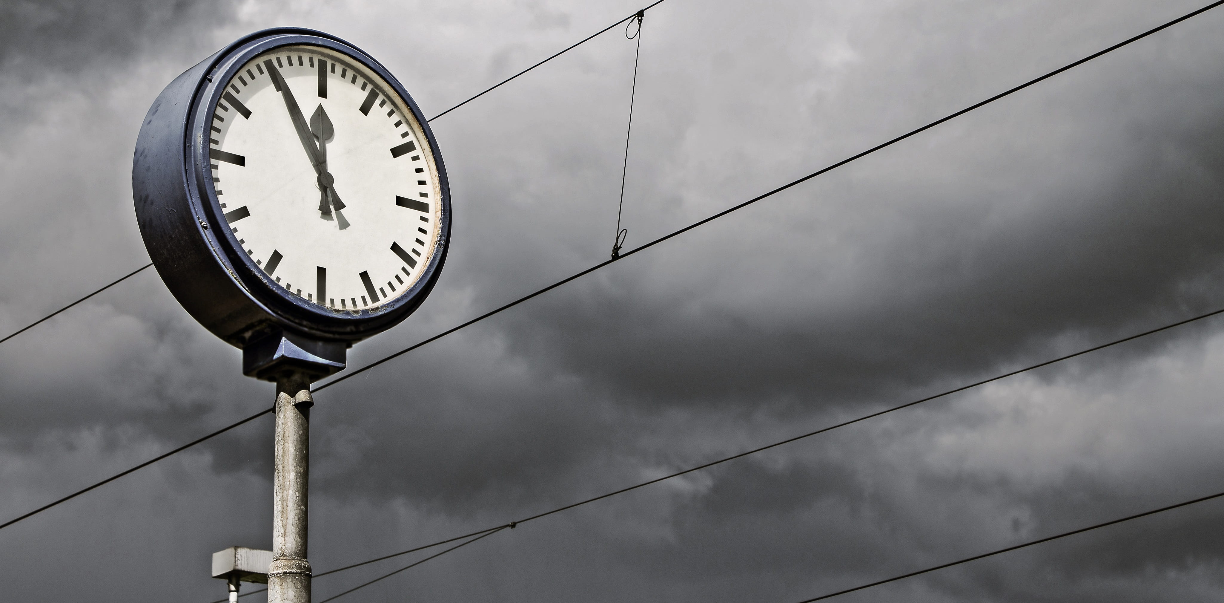 clock, nature, forward, clouds, dark, weird, low angle view