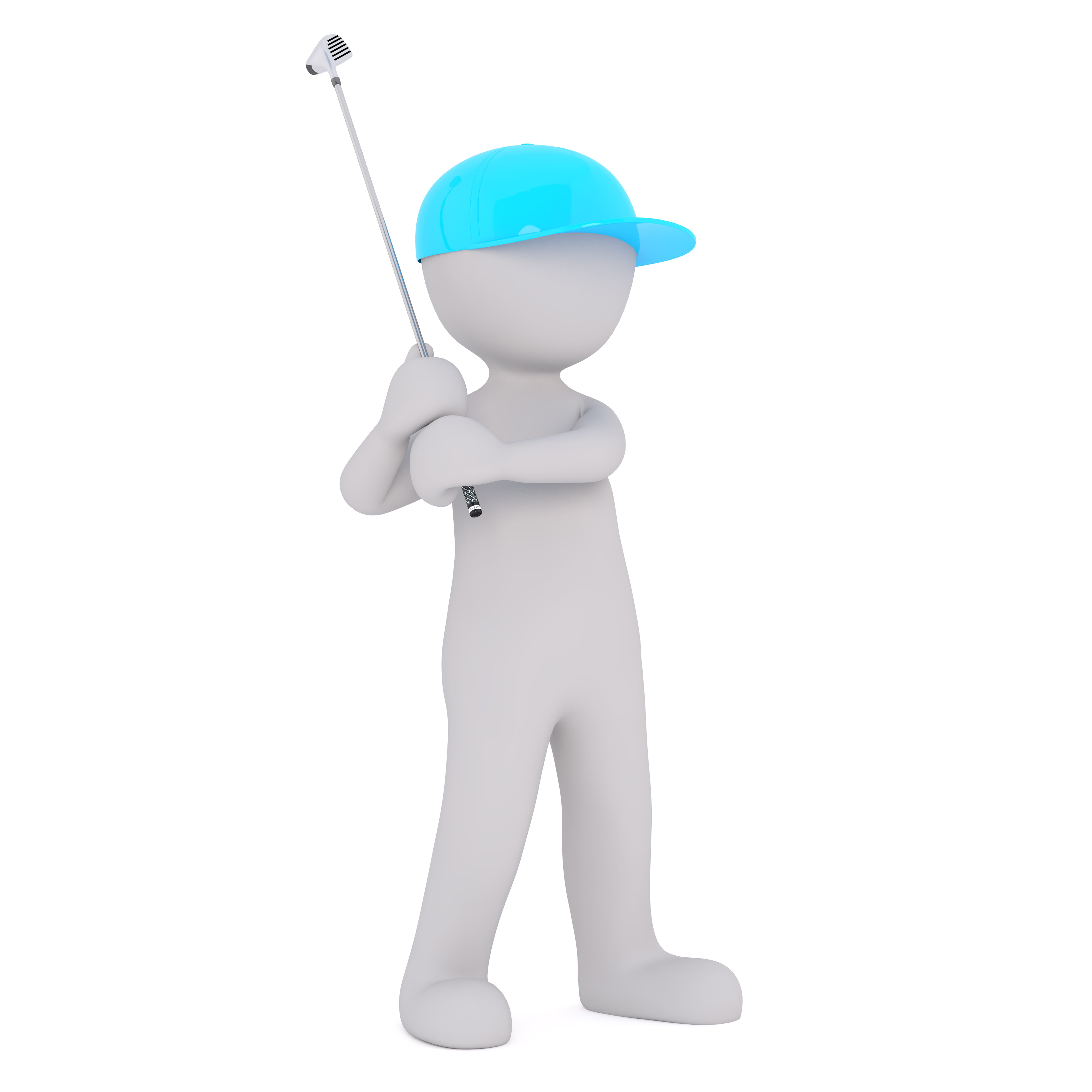 White, Male, 3D Model, Isolated, white male, full body, golf