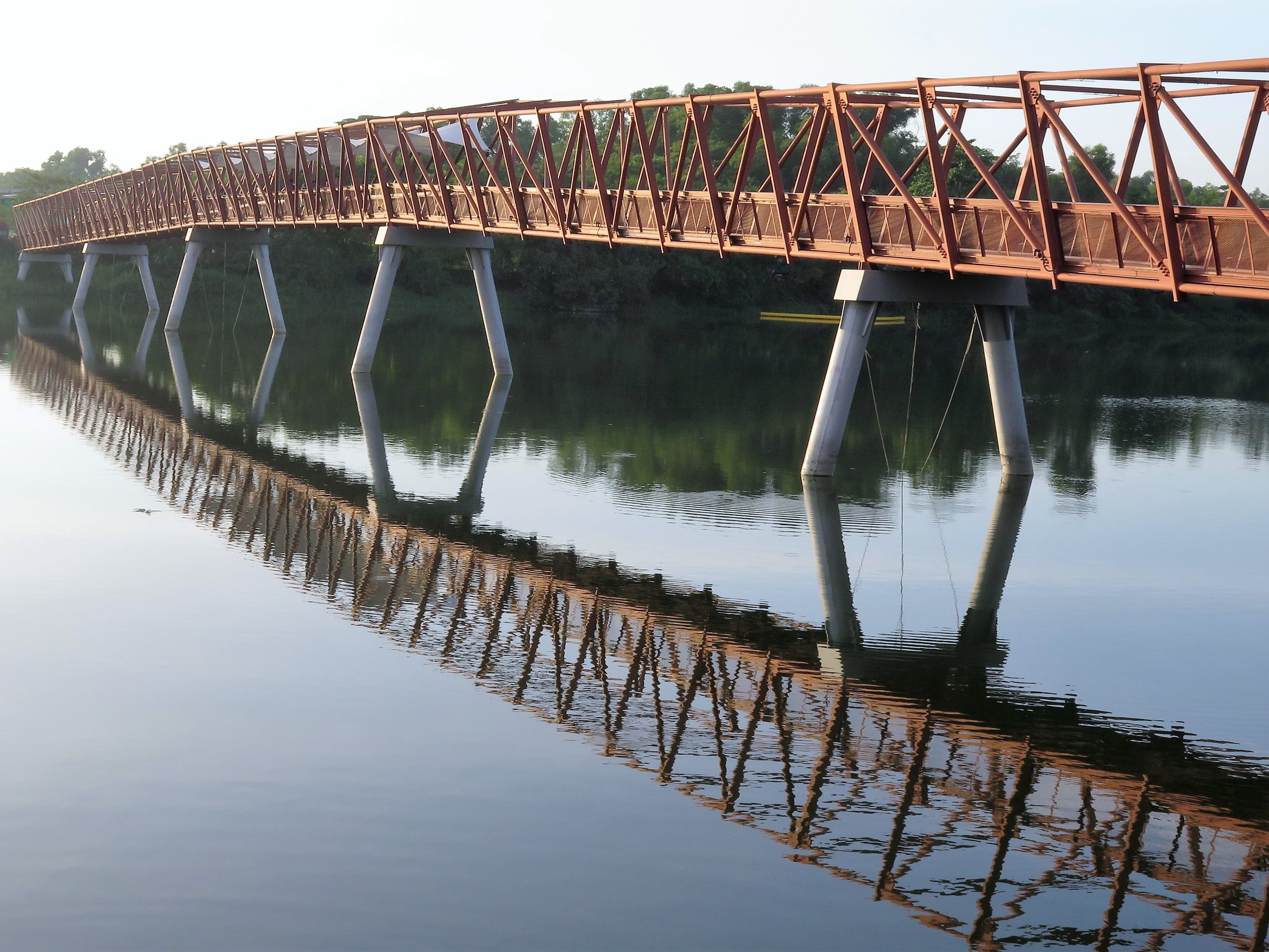 Singapore, Reflection, Bridge, water, bridge - man made structure