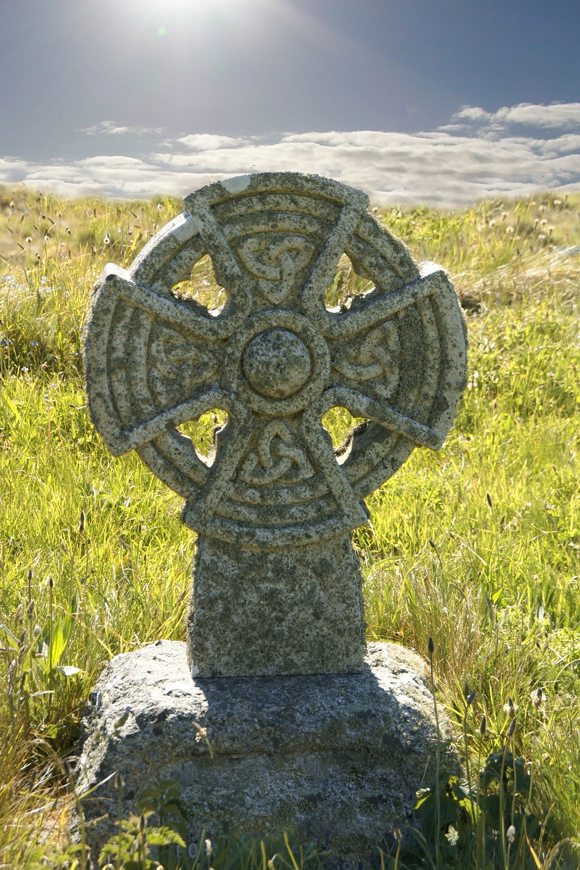 celtic cross, england, cornwall, tombstone, roof, plant, sunlight