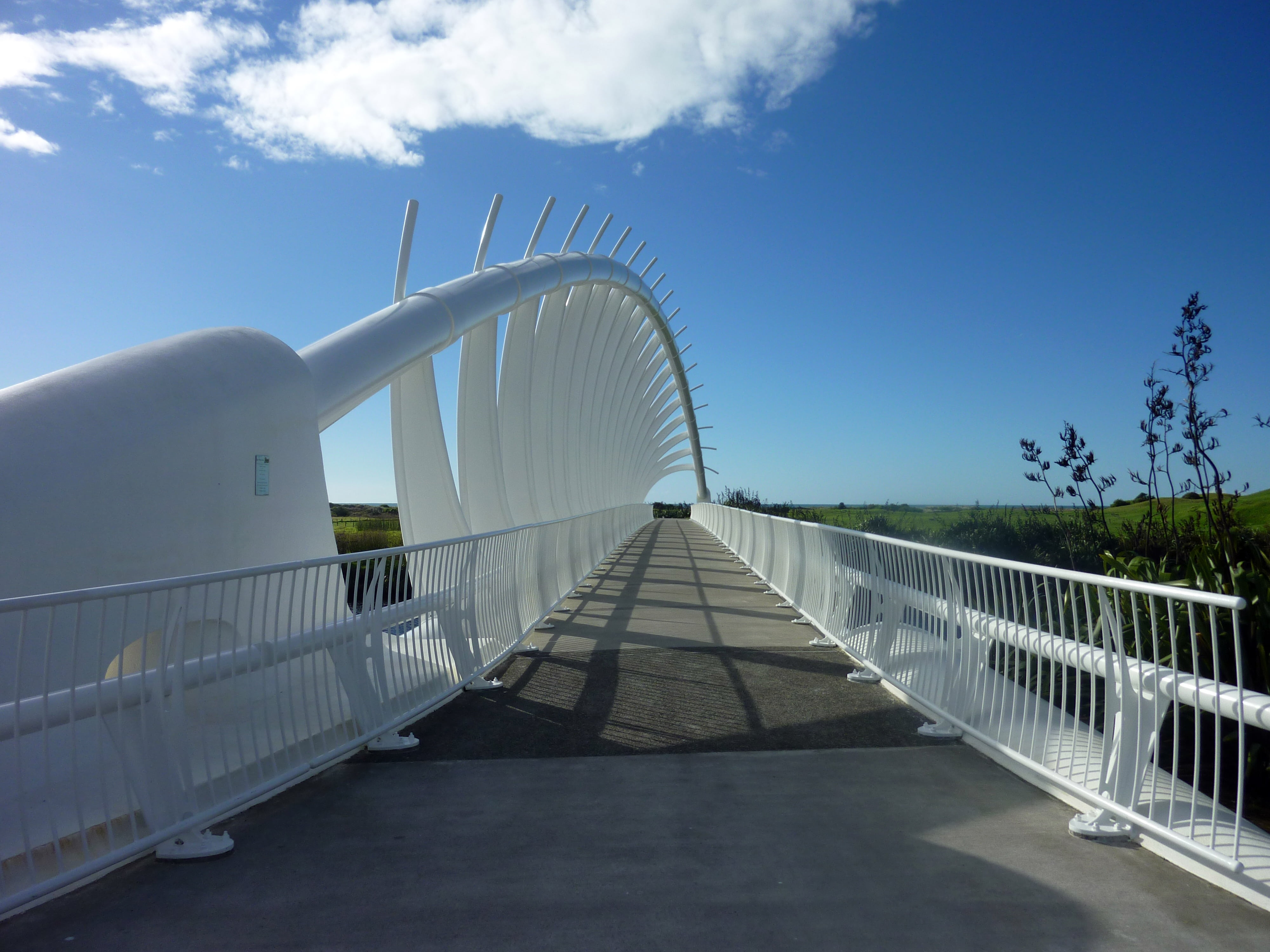 bridge, shell, architecture, sky, railing, the way forward