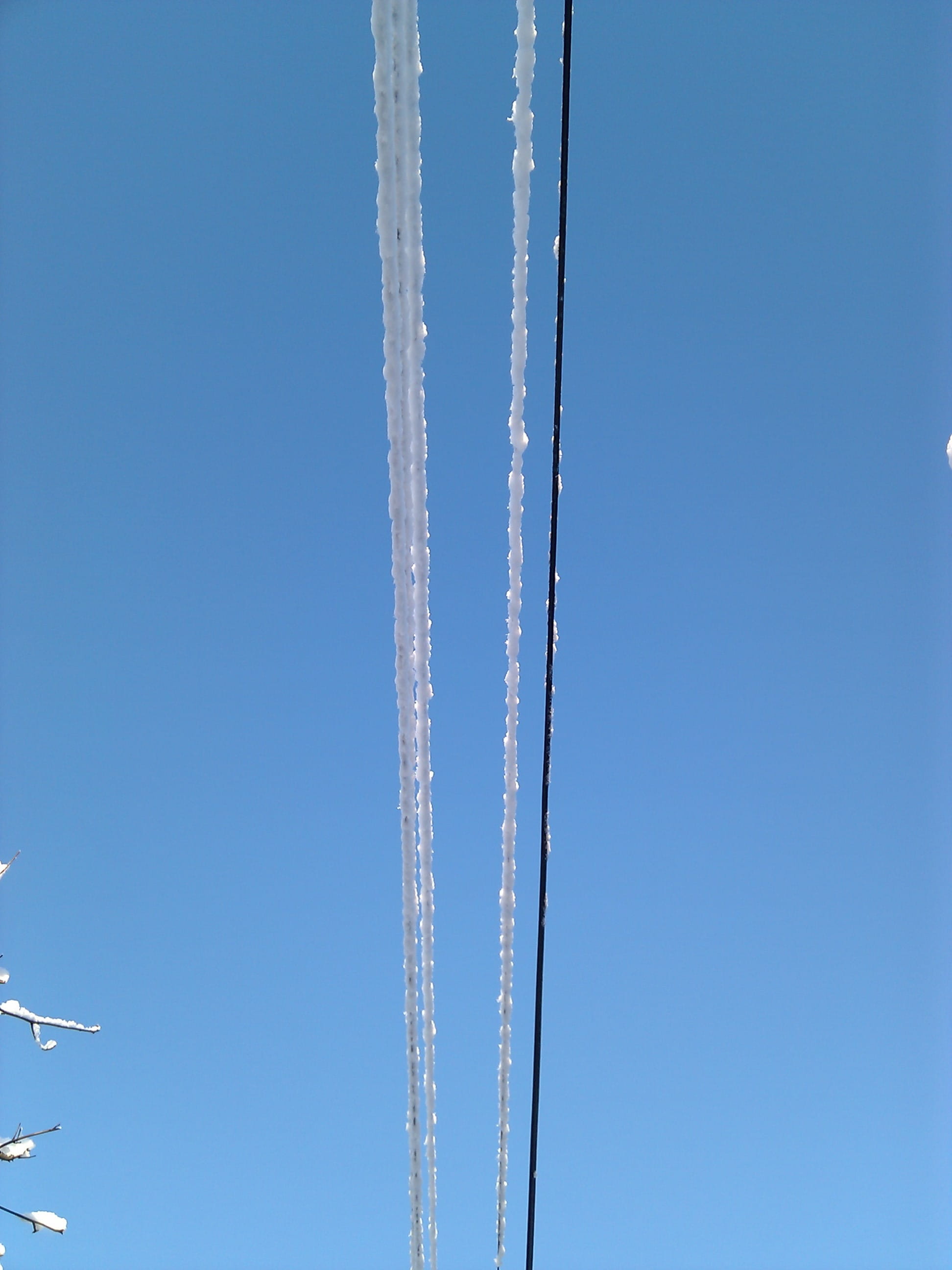 Snow, Wire, Cables, Electrical, sky, electricity, blue, winter