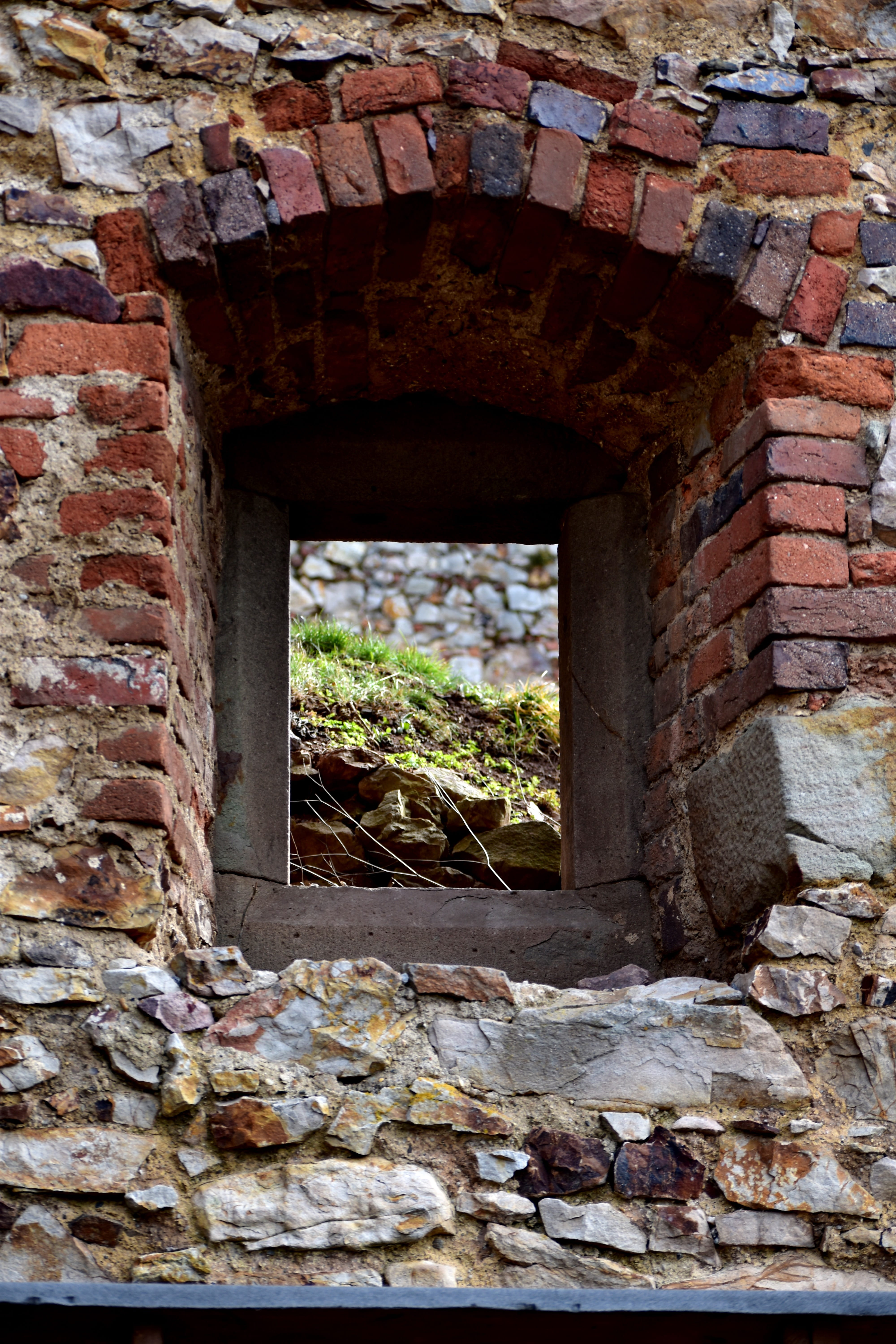 Window, View, Historical, Bricks, brick wall, stone material