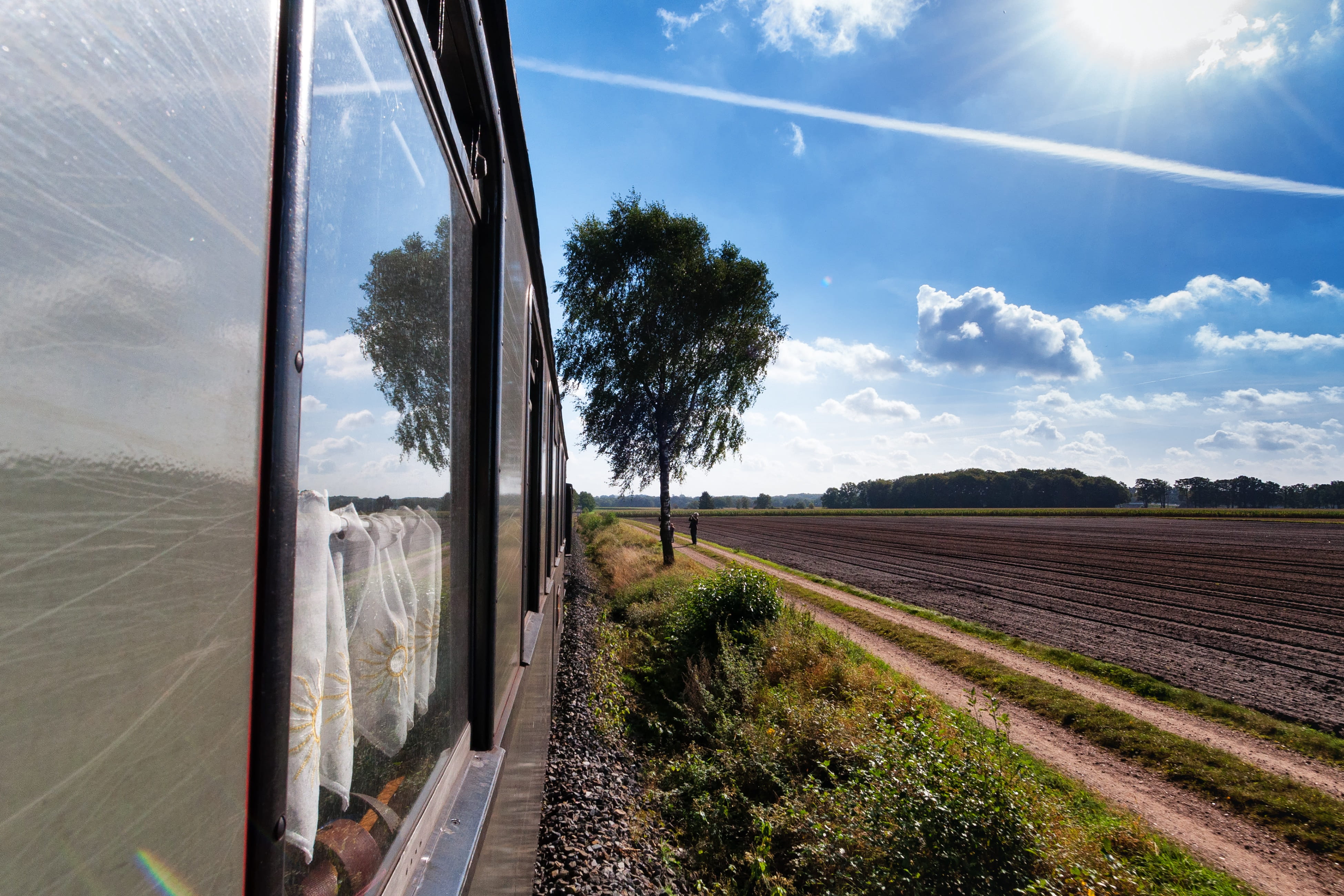 Railway, View, Window, Landscape, sky, cloud - sky, transportation