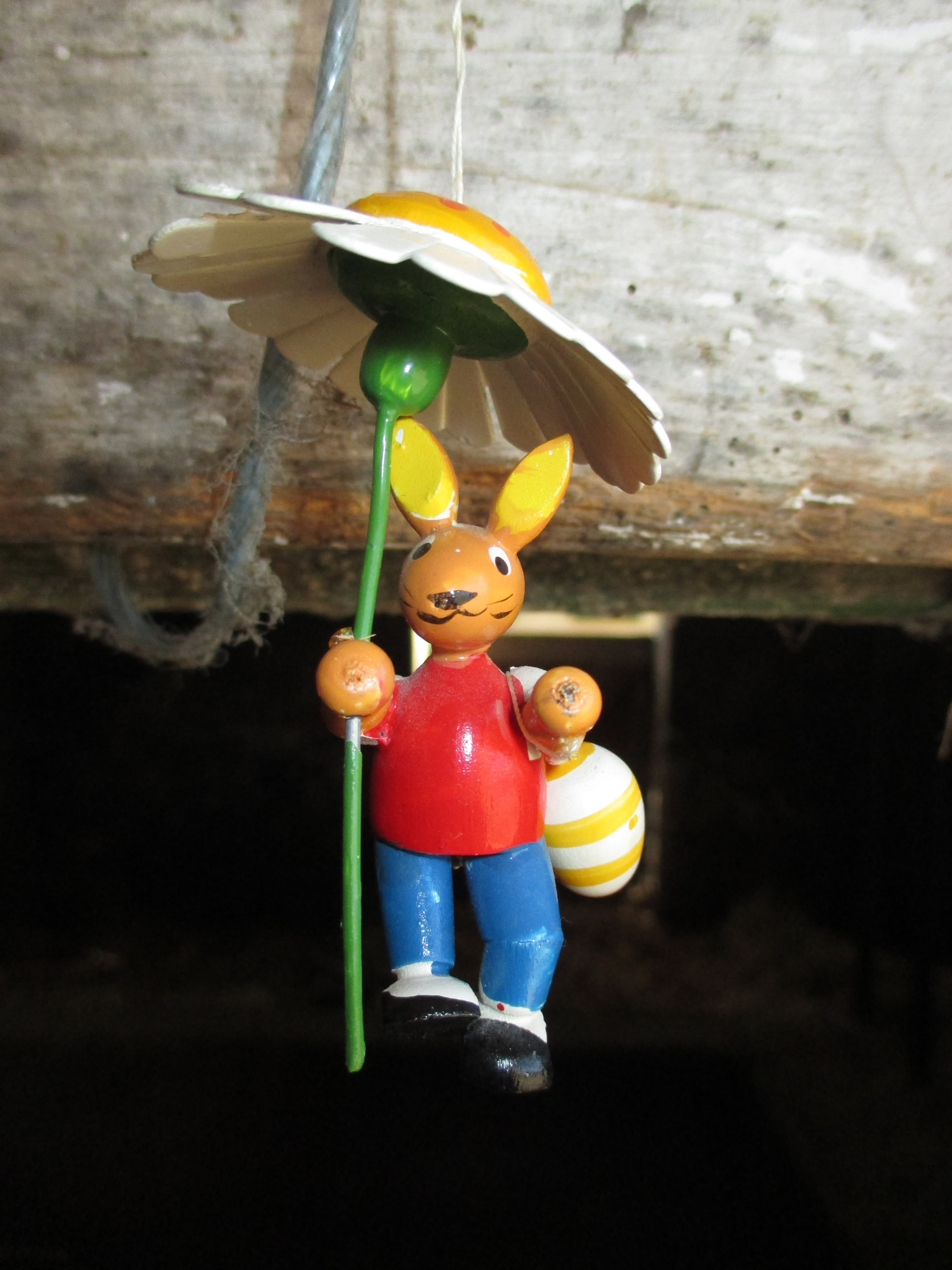 easter, easter bunny, holzfigur, easter egg, funny, blossom