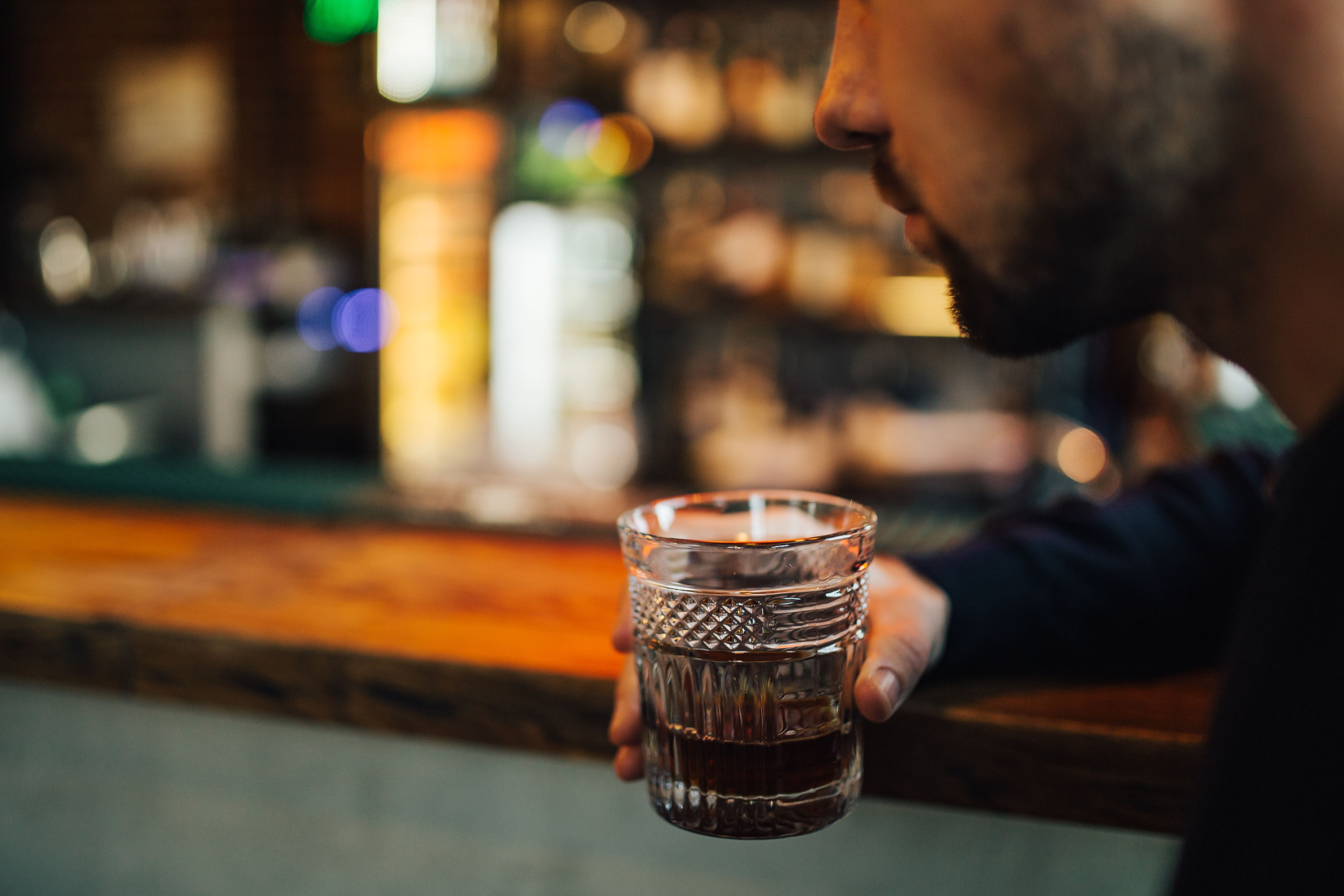 Handsome young man in a pub, adult, drink, male, restaurant, bar