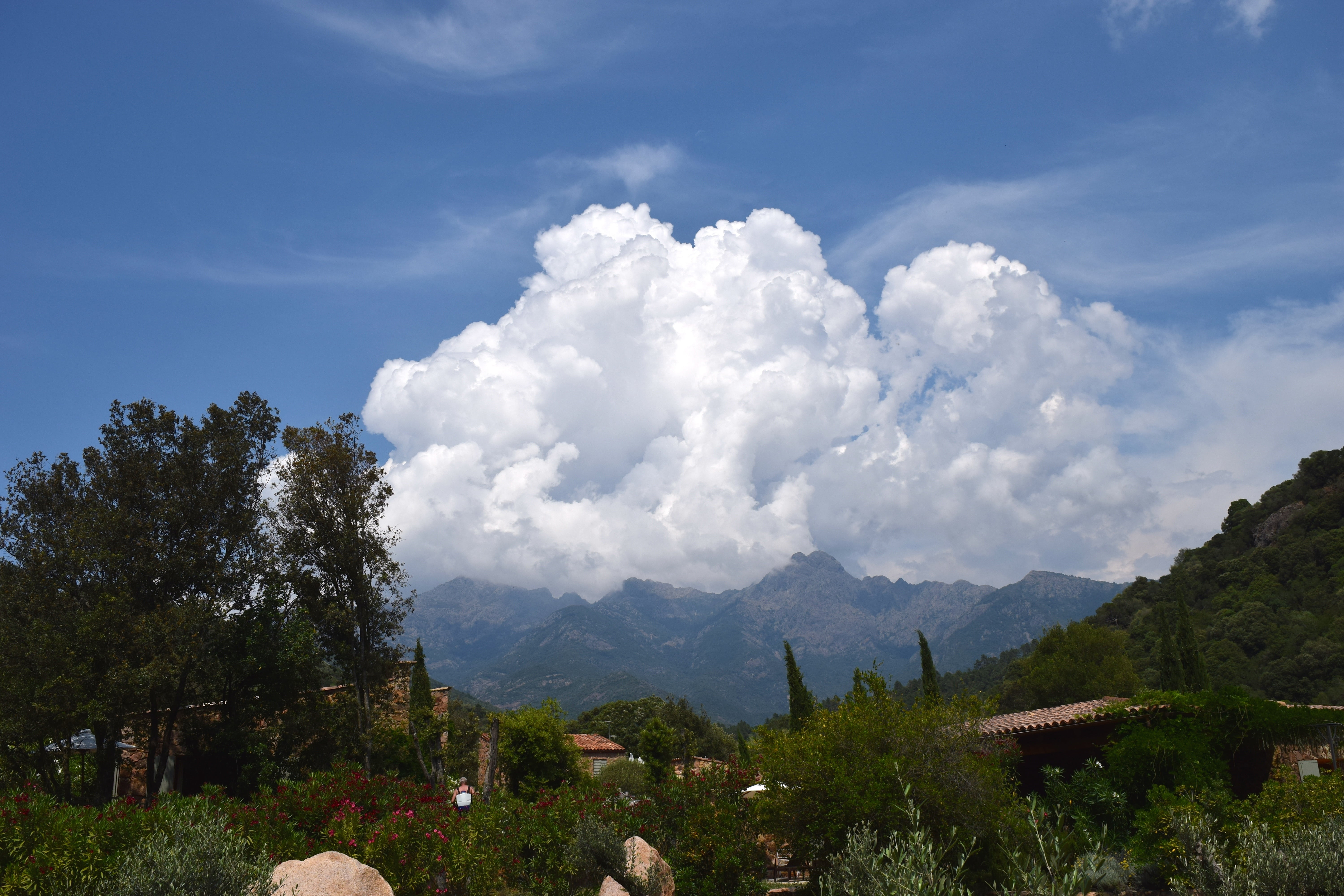 clouds, cumulus, thundercloud, mountains, sky, landscape, dramatic