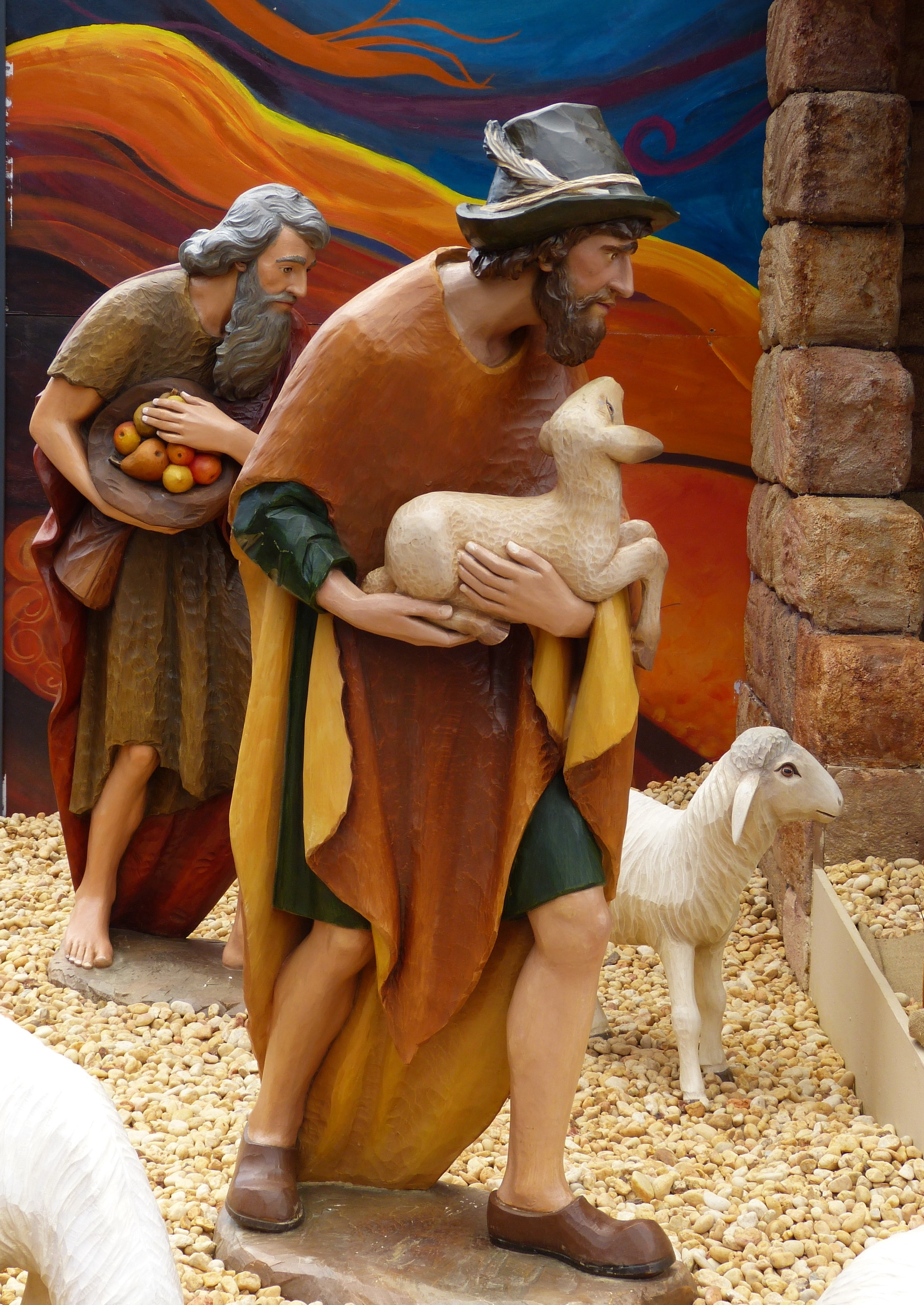 Three Kings figurines, crib, shepherds, christmas, nativity scene