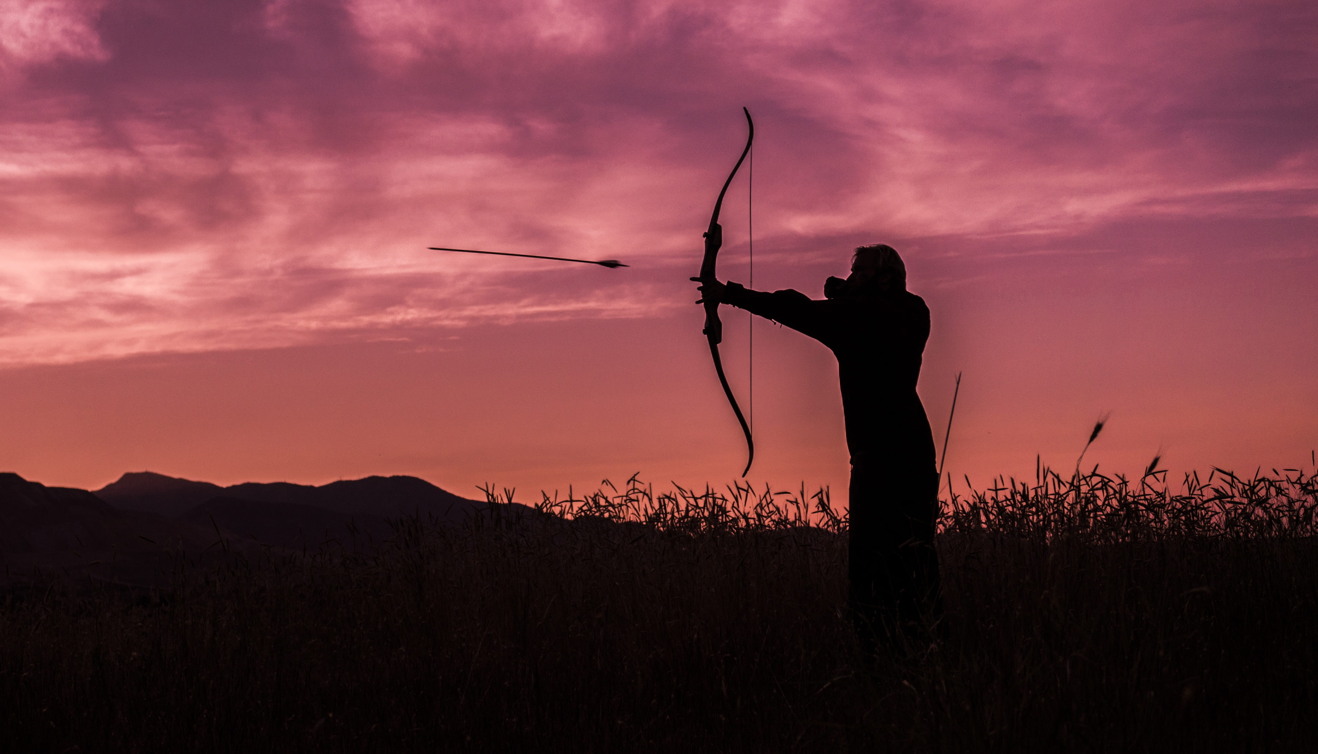 dawn, landscape, sunset, man, accuracy, action, active, activity
