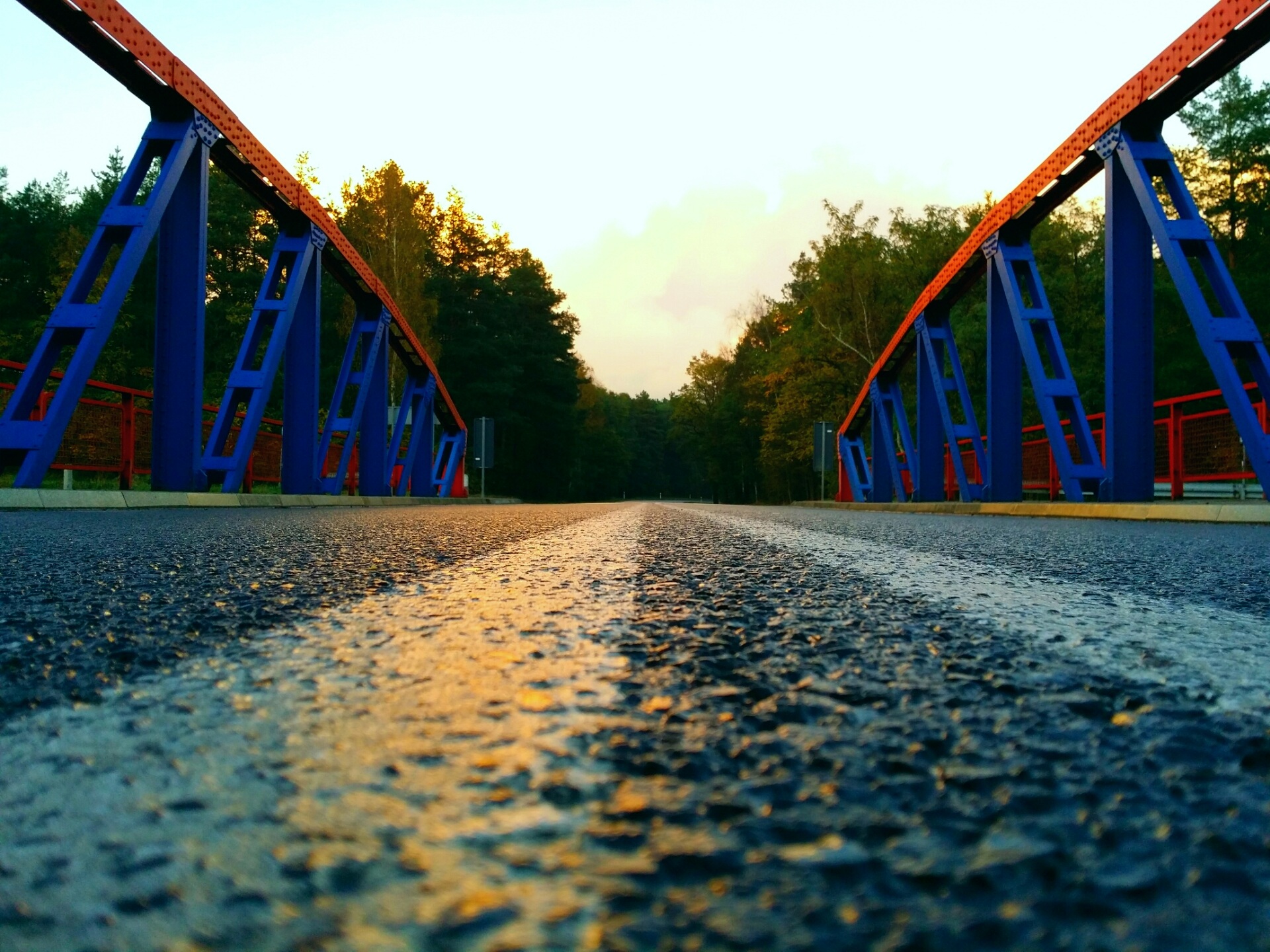 bridge, west, evening clouds, architecture, sky, built structure