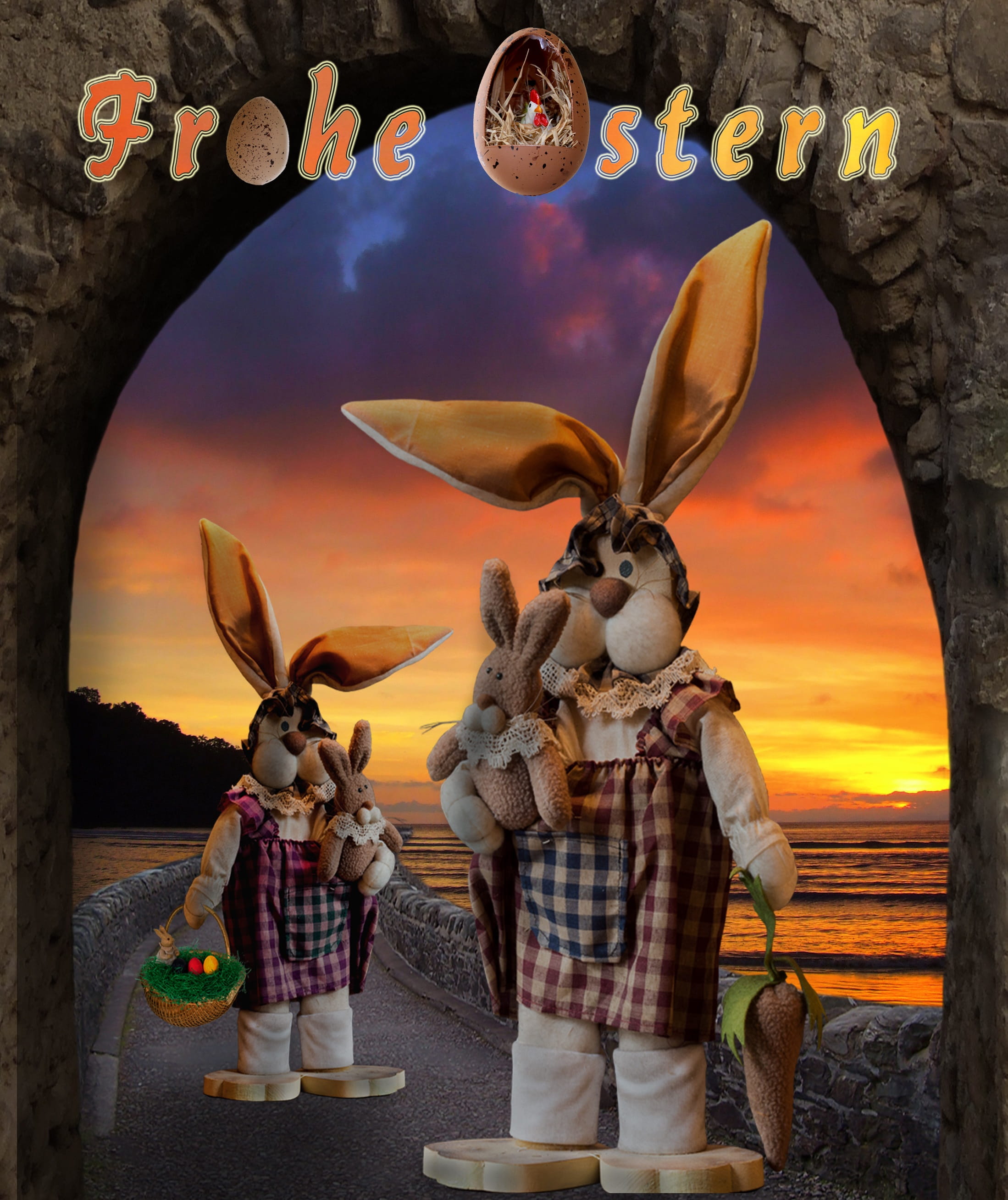 Greeting Card, Happy Easter, easter bunny, easter greeting