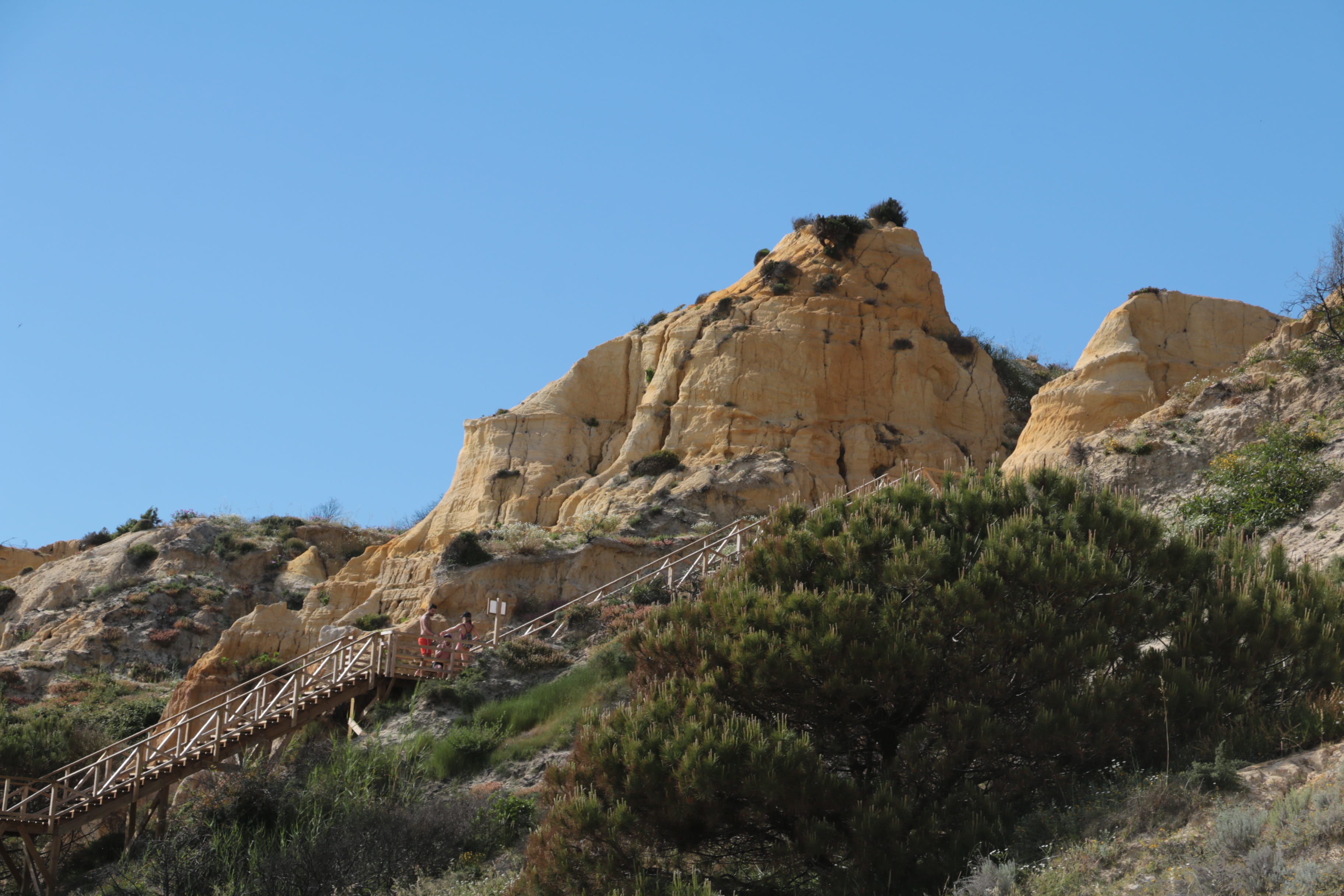 beach, ocean, rock, mountain, rock - object, sky, solid, nature