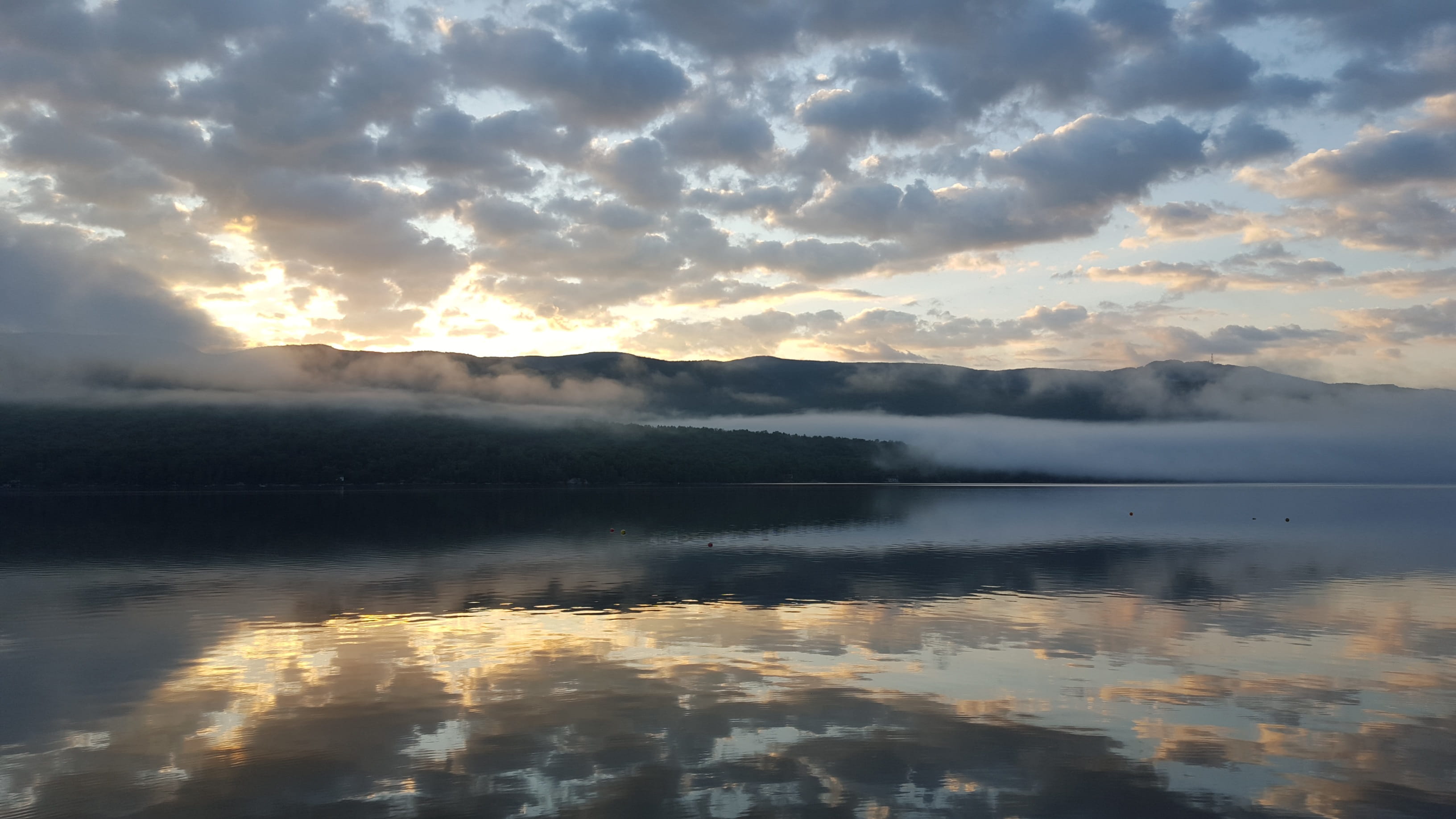 Water, Reflection, Mountain, Sunrise, sky, sunset, cloud - sky