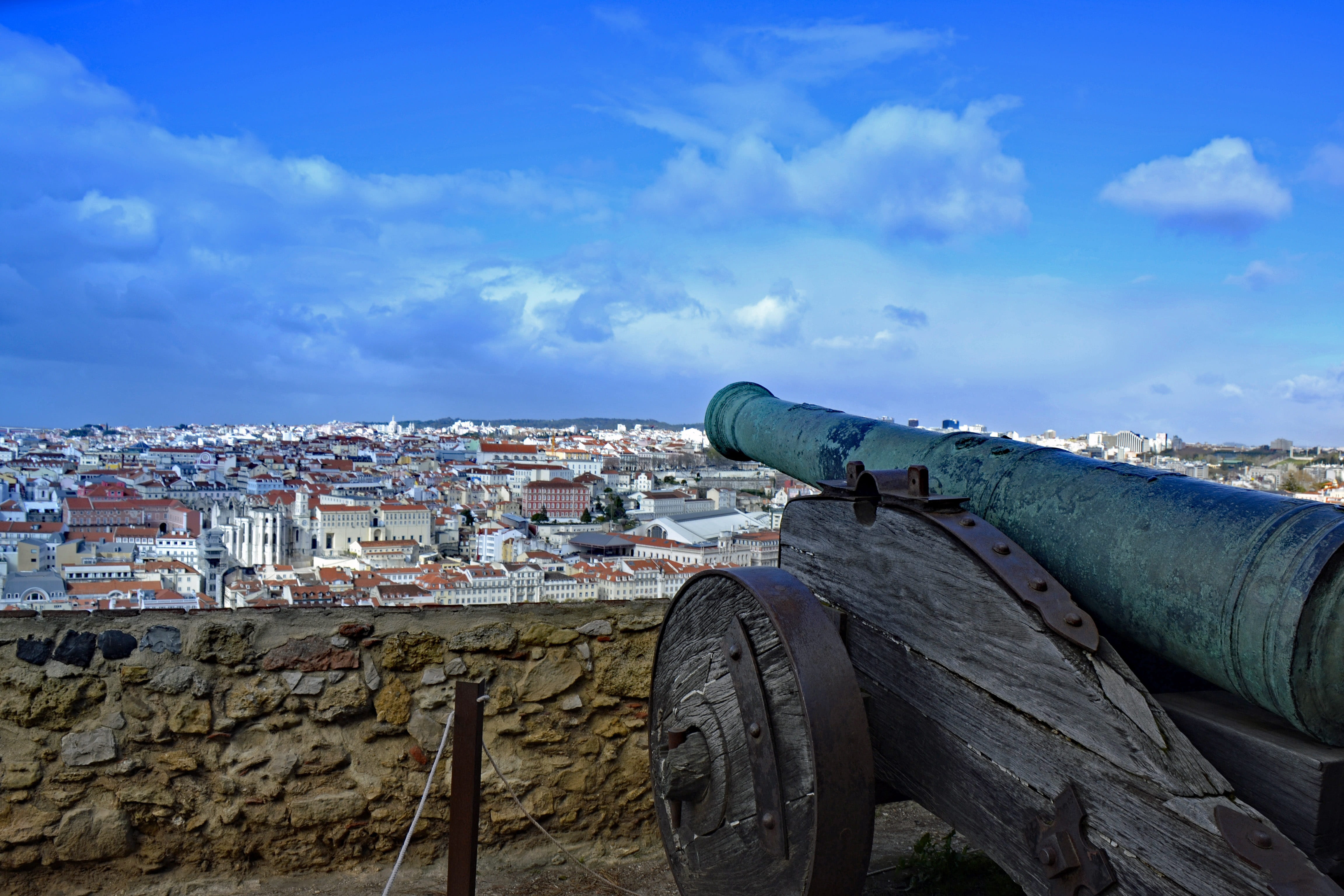 Lisbon, Portugal, Castle Of Sao Jorge, ruin, middle ages, moors