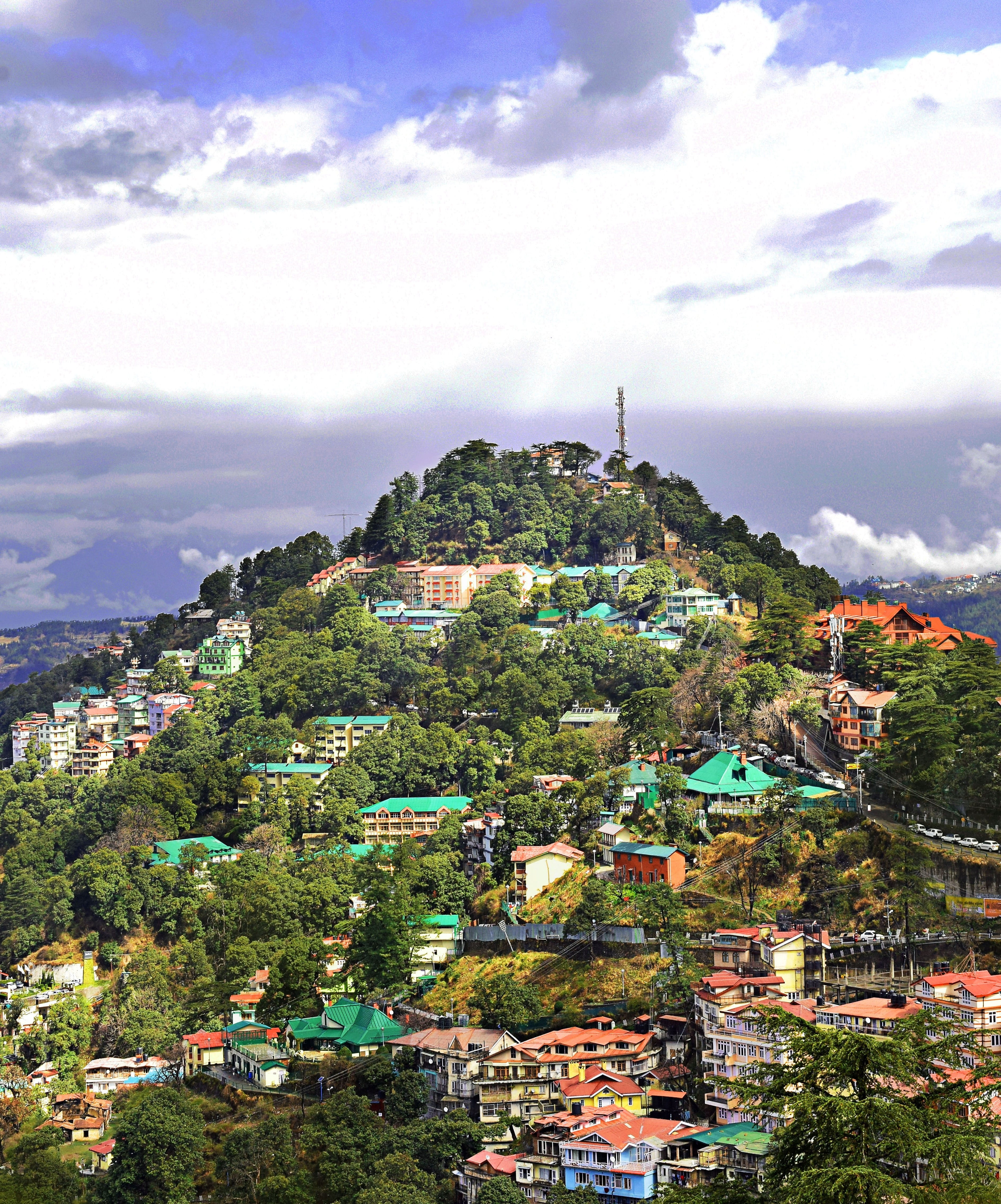 shimla, hills, asia, travel, himachal, nature, tourism, sky