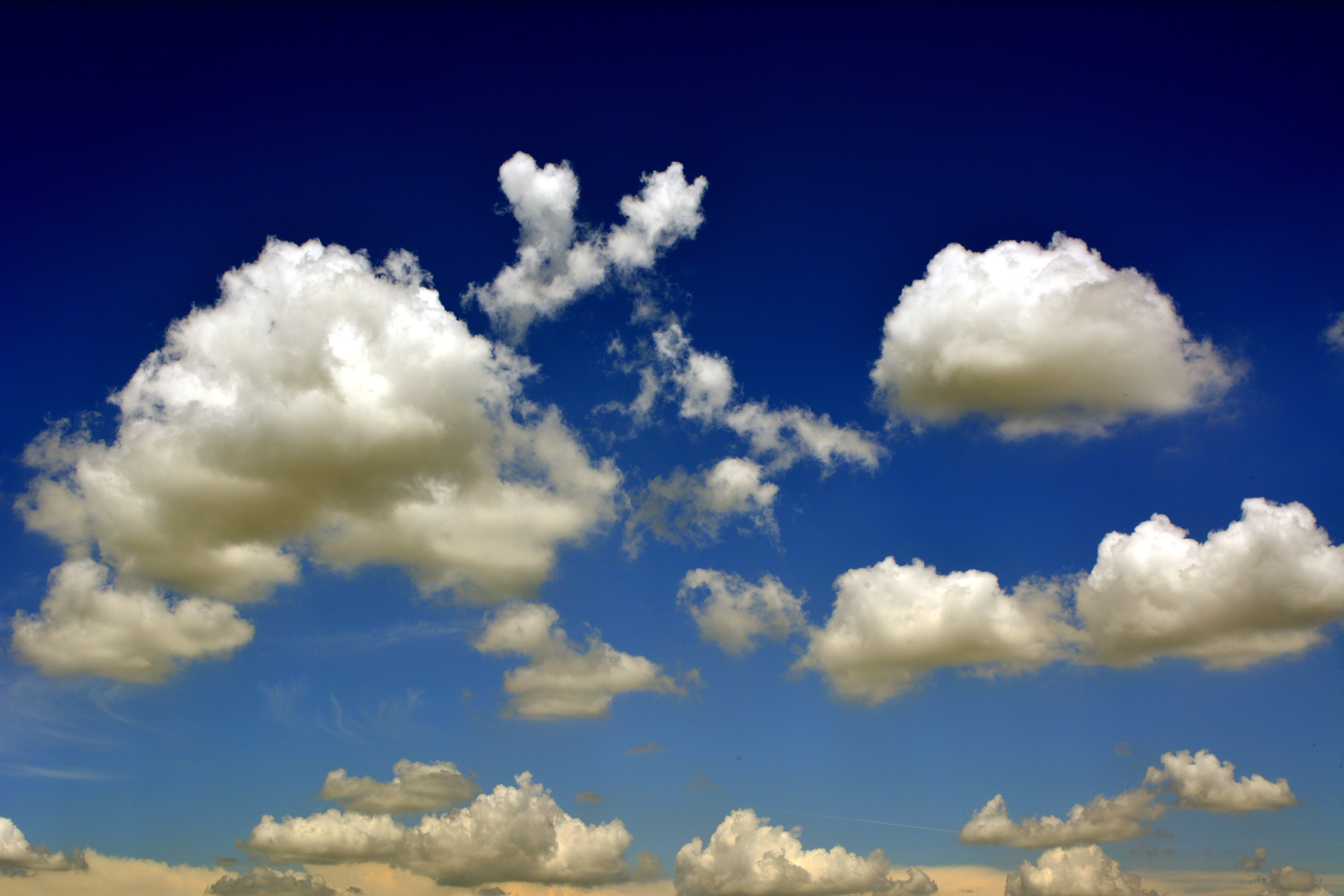 cumulus clouds on sky, blue, fluffy, cloud - sky, cloudscape