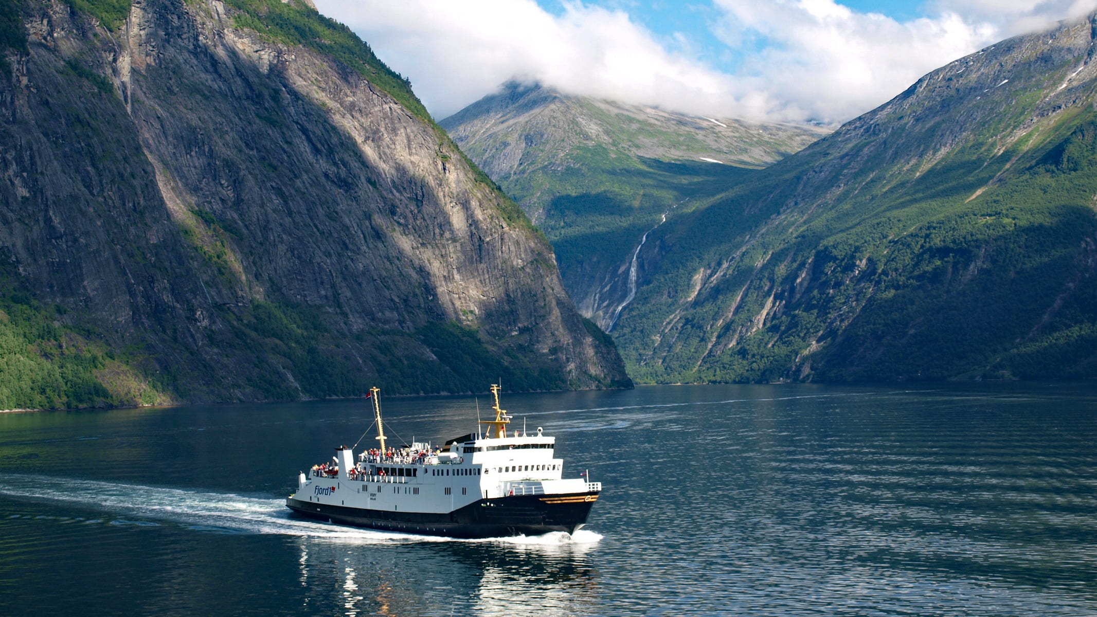 geiranger, fjord, geirangerfjord, norway, ferry, water, nautical vessel