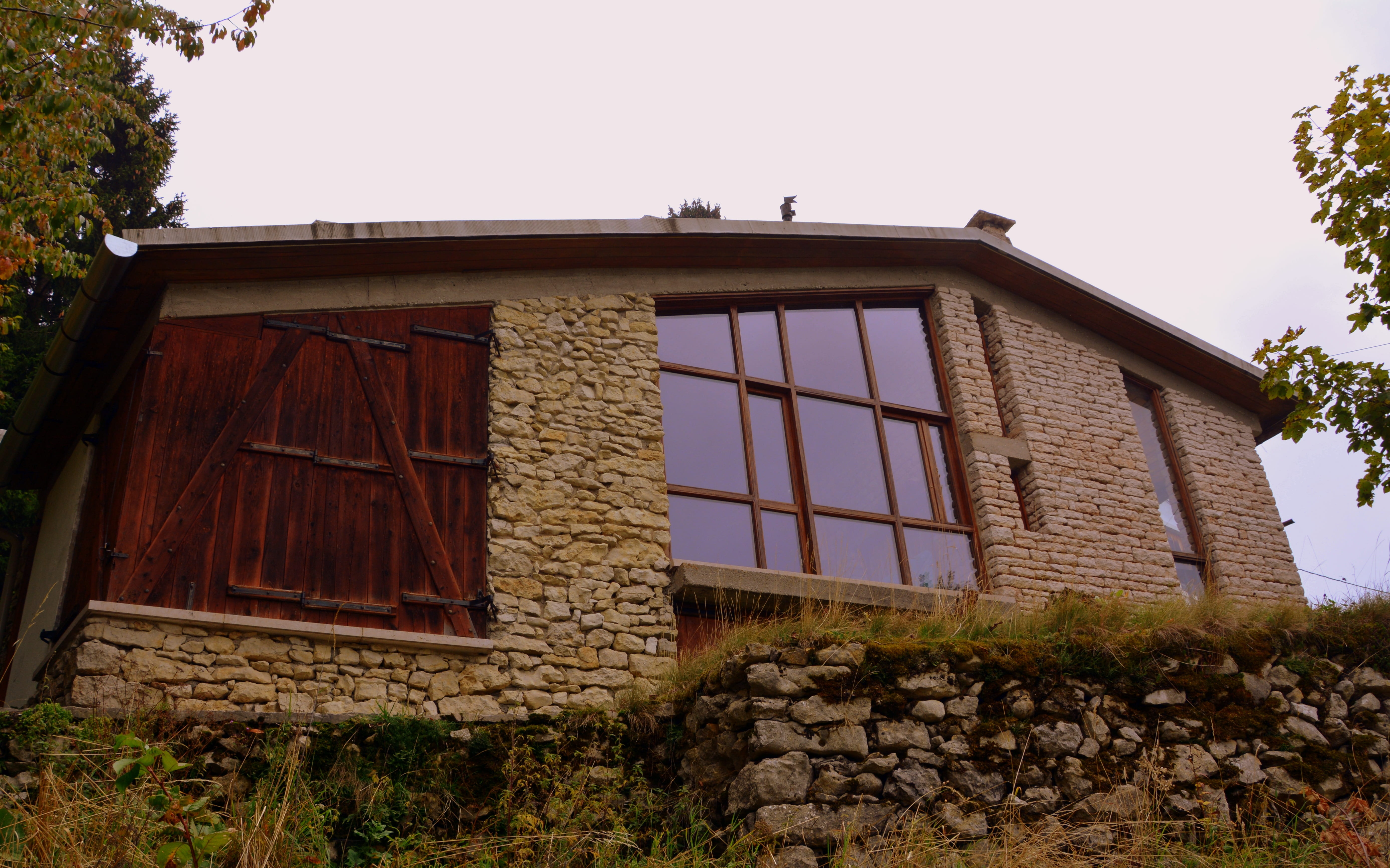 house, stone, mountain, windows, architecture, built structure