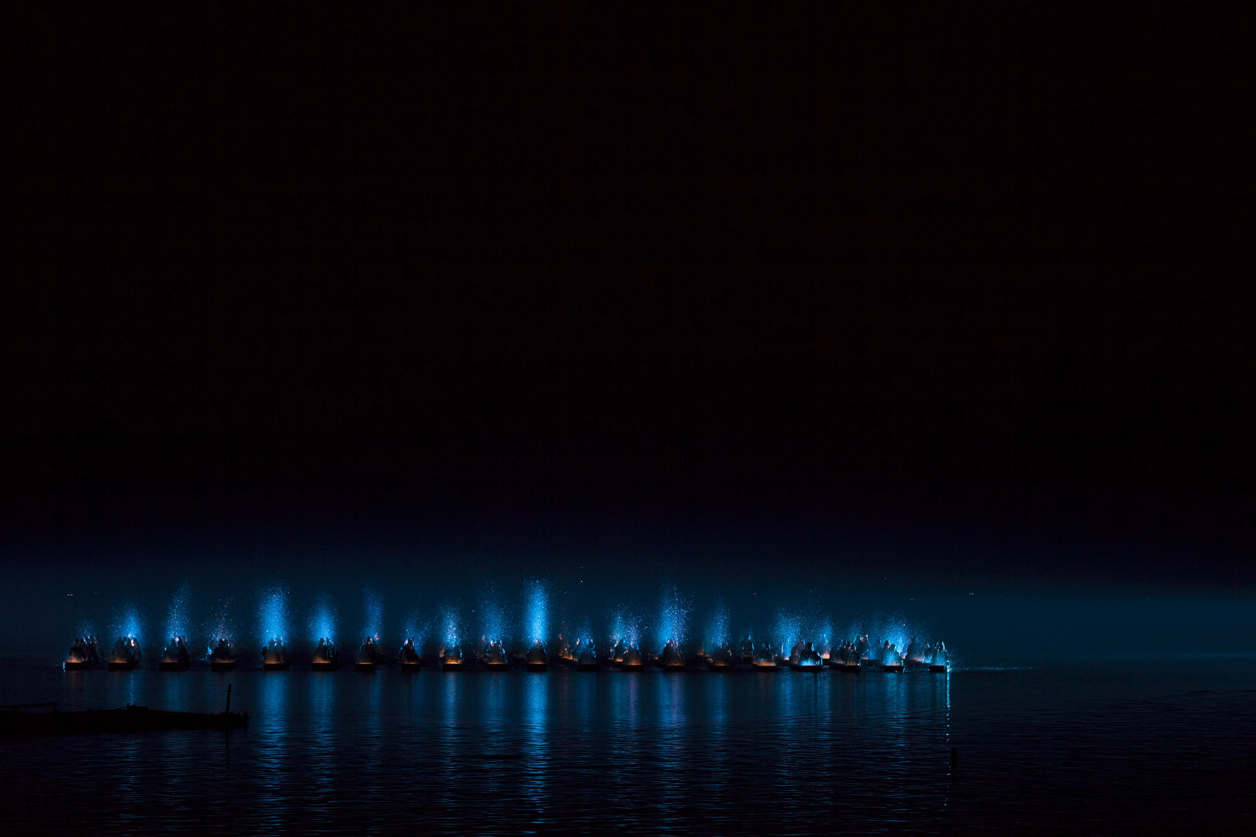 Performance, Dance, Water, Elegance, reflection, night, illuminated