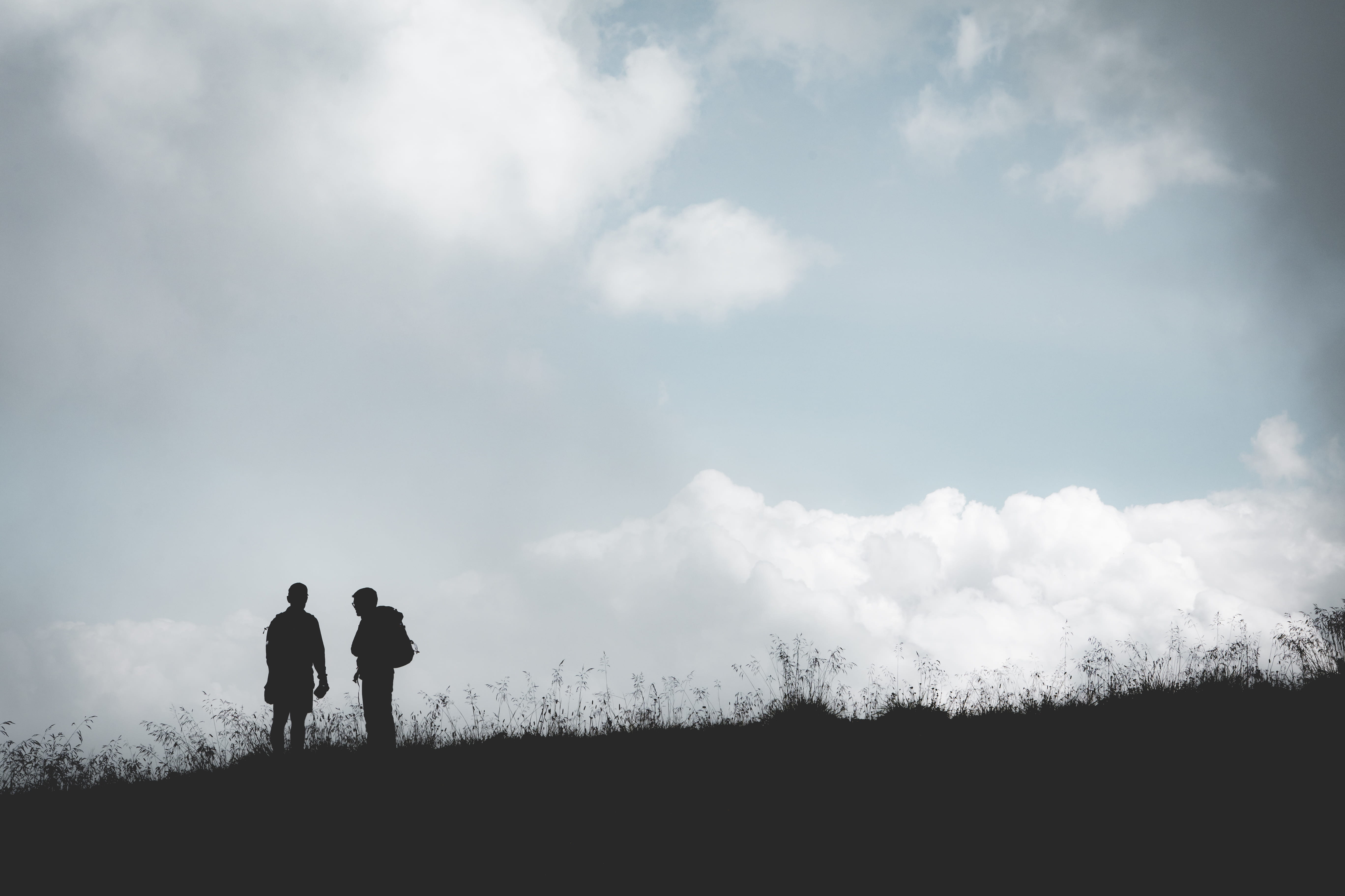 light, nature, people, clouds, cloudy, daylight, grass, hill