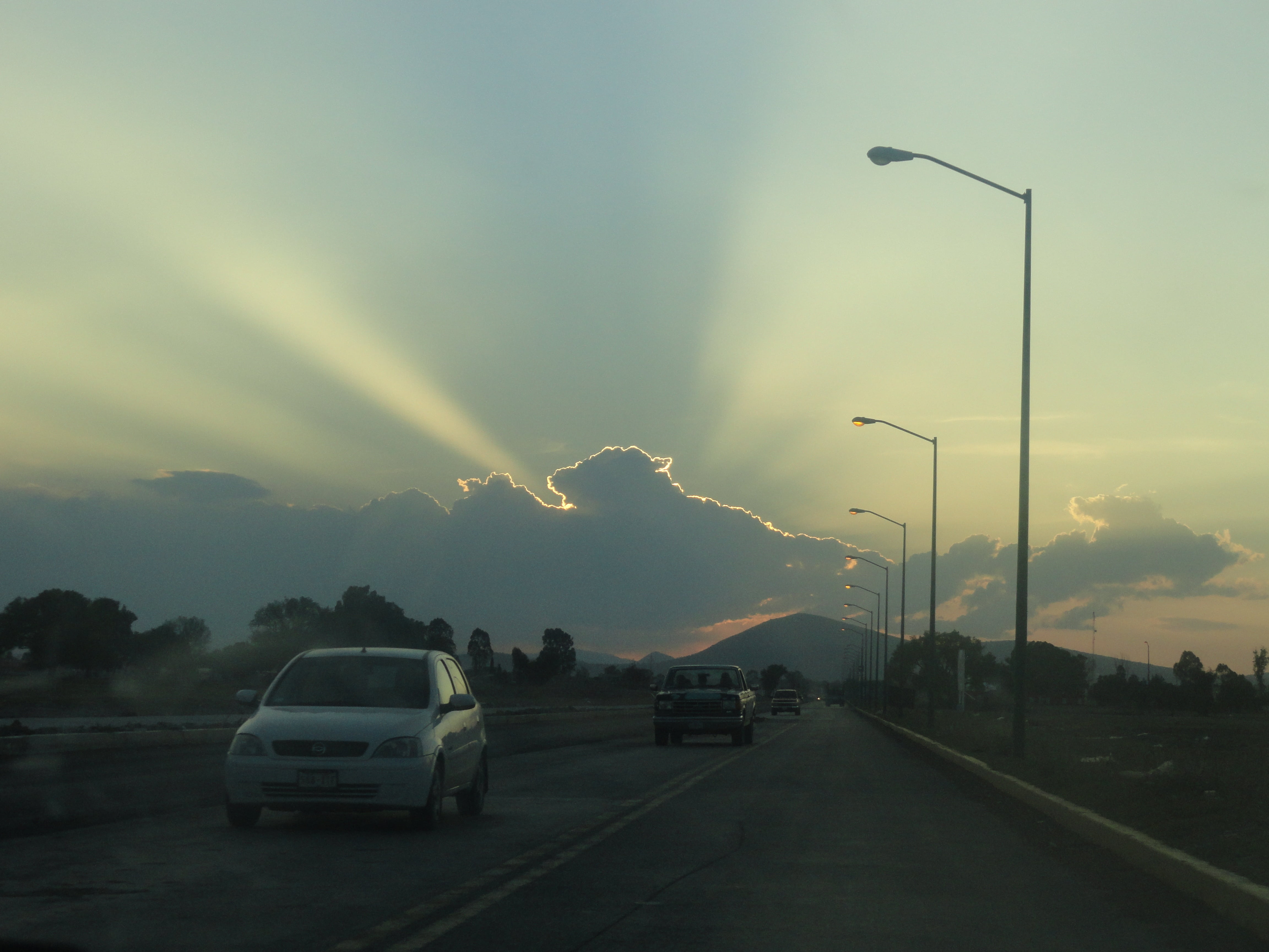 sky, clouds, light, highway, lighting, cloudy, motor vehicle