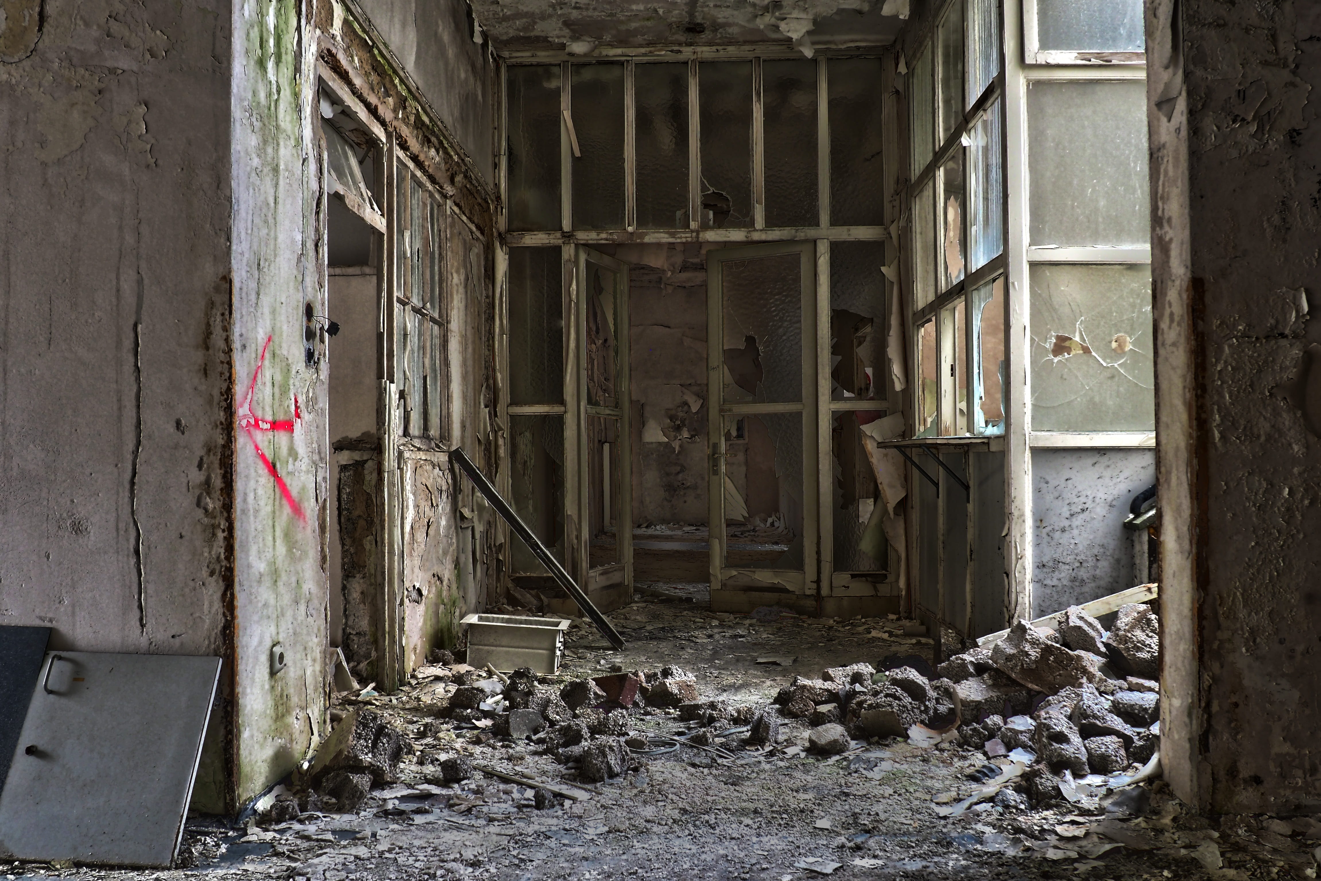 door, house, architecture, window, abandoned, building, within