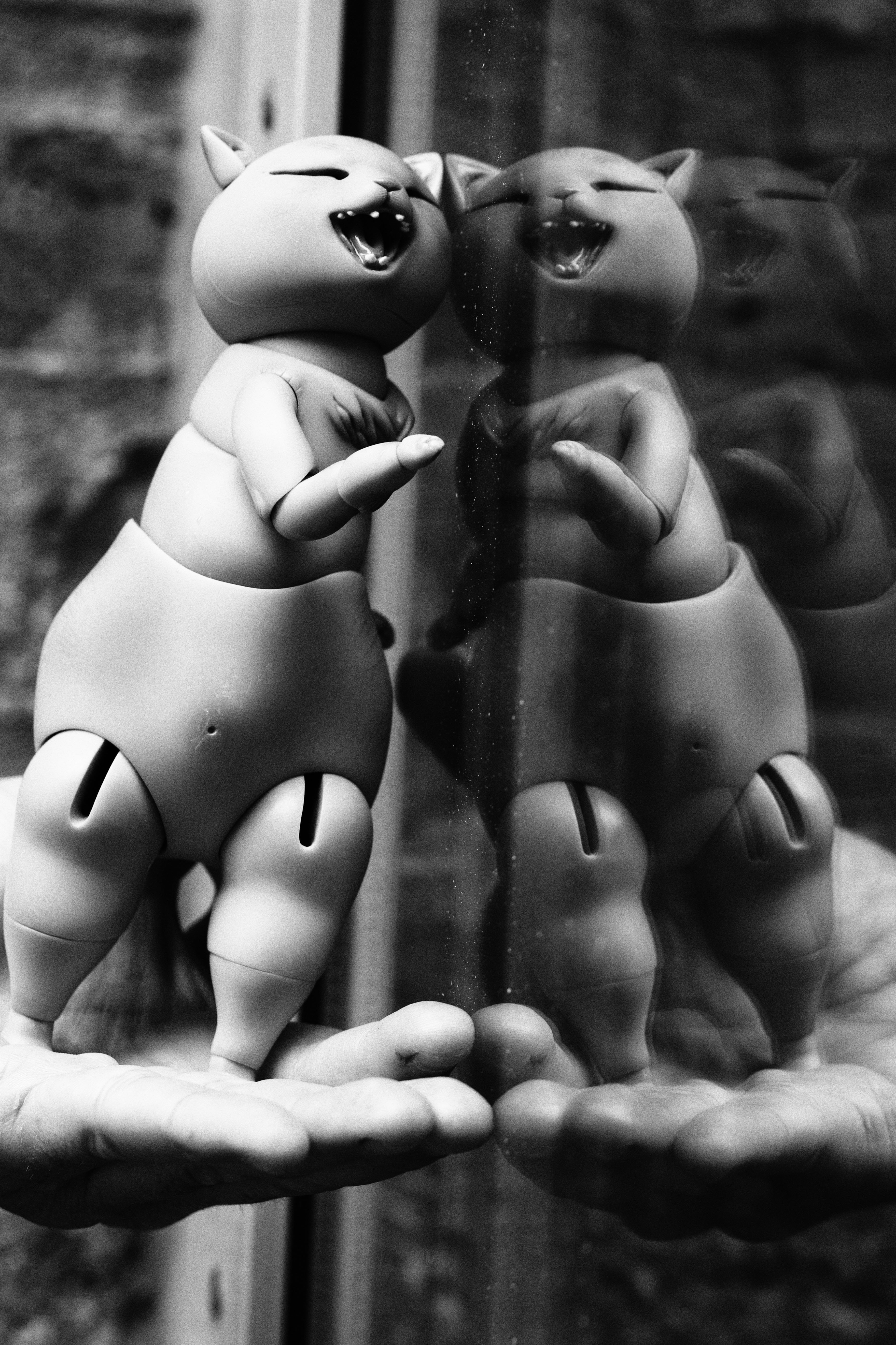 toy, reflection, fun, hands, representation, human representation