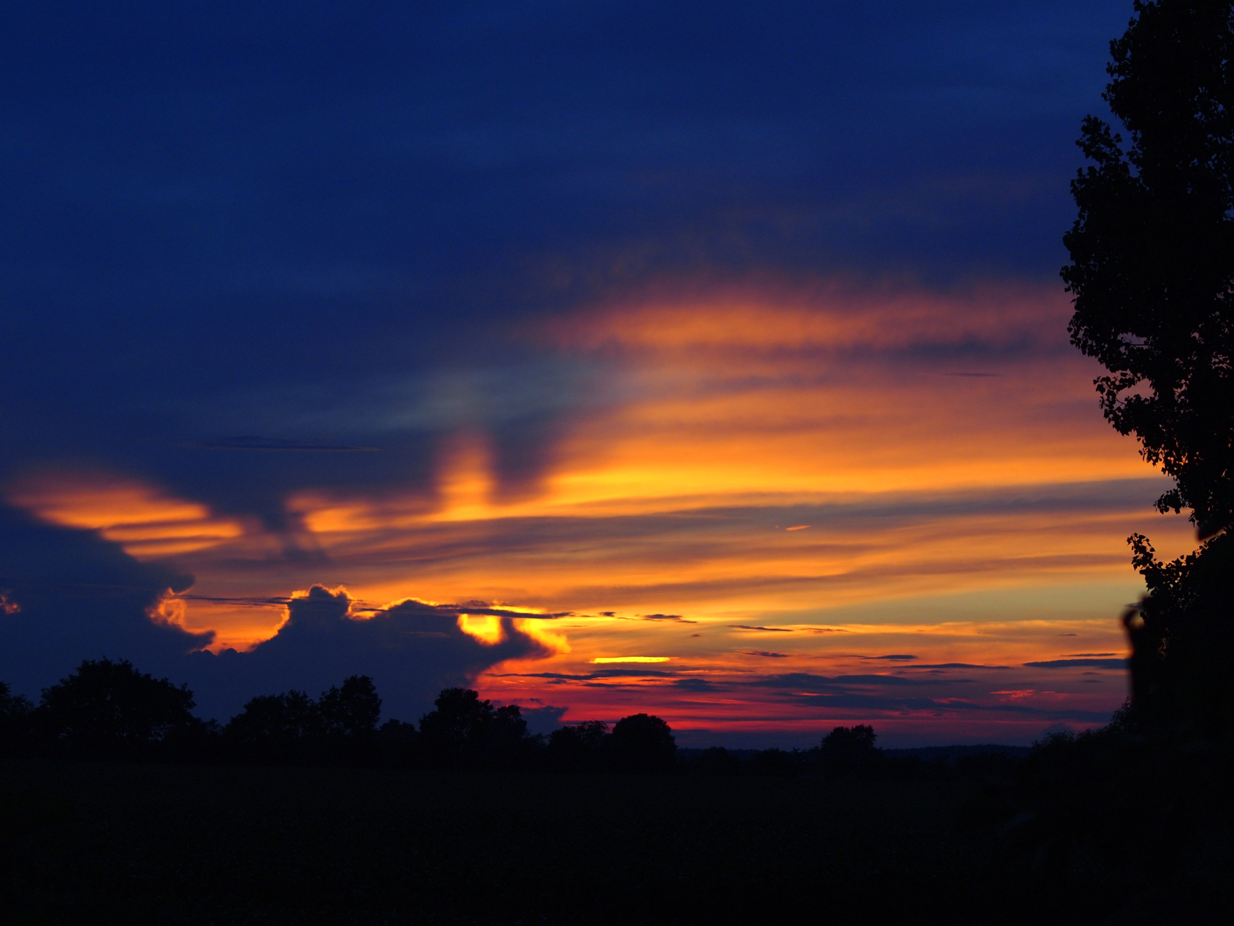 sunset, sky, abendstimmung, clouds, evening sky, silhouette