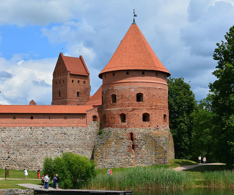 Trakai, Lithuania, Castle, Medieval, historical, tower, galve HD wallpaper
