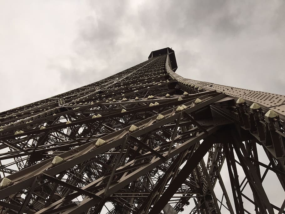 paris, eiffel tower, steel, cloud, france, architecture, landmark HD wallpaper