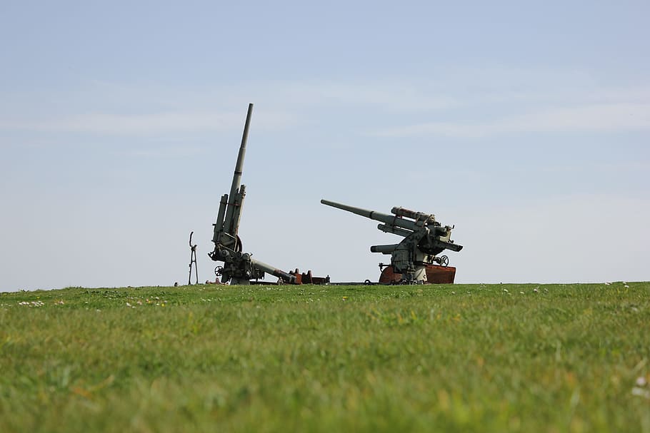 Armament, Cannon, War, Historical, Shoot, field, grass, agriculture, HD wallpaper