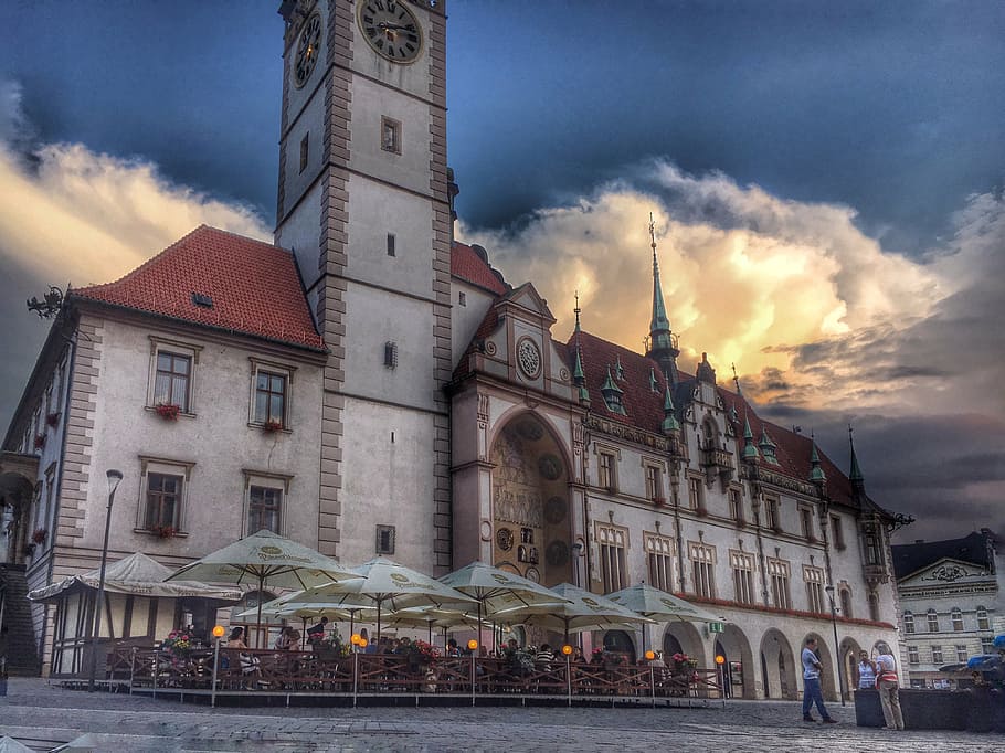olomouc, czech republic, hdr, the town hall, the market, holidays, HD wallpaper