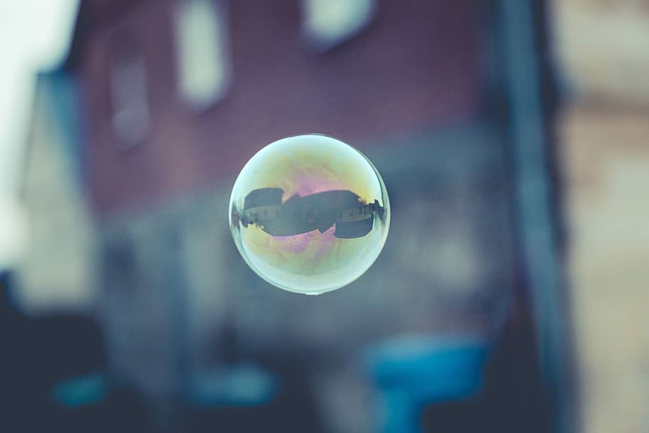 shallow focus photo of bubble, untitled, floating, reflection HD wallpaper