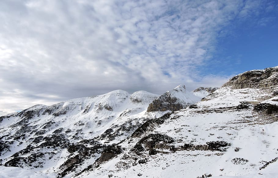 Mountains, Snow, Clouds, Alps, sky, carega, landscape, italy HD wallpaper