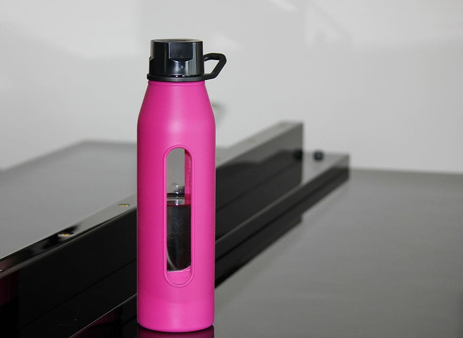 selective focus photography of pink and black tumbler, Water Bottle