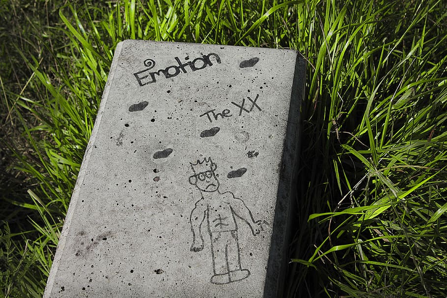 grass, stone, drawing, males, emotion, green, text, communication HD wallpaper