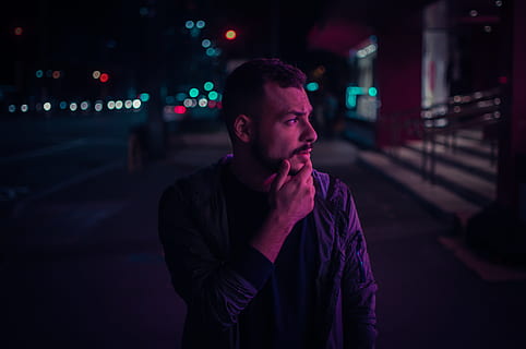 fashion, man, person, street, alone, beard, boy, dark, good-looking HD wallpaper