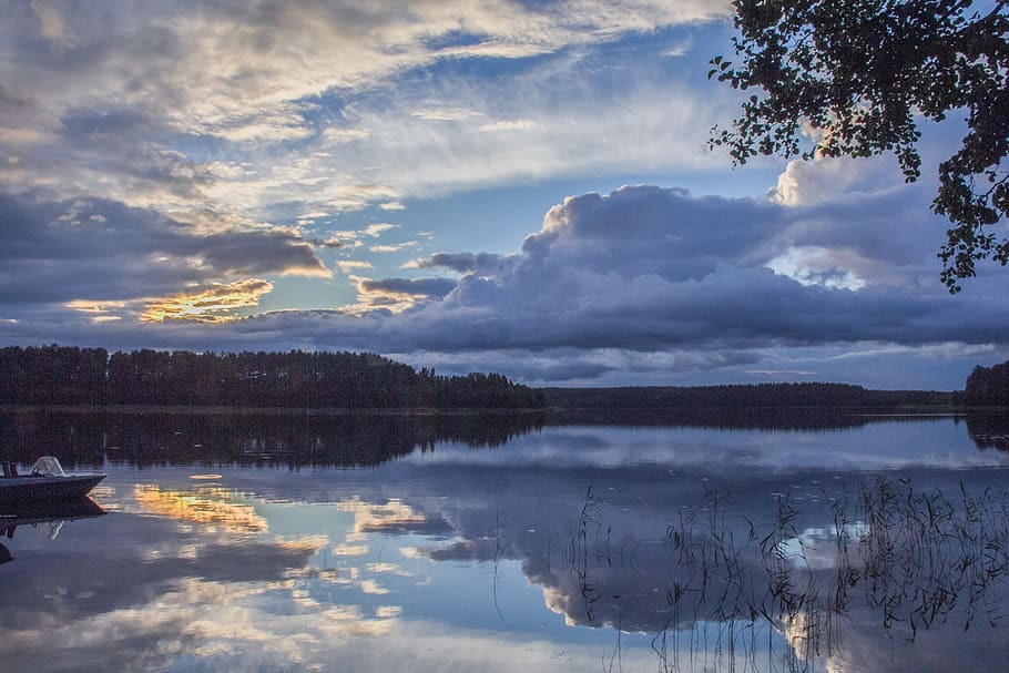 summer, water, lake, reflection, cloud - sky, tranquility, beauty in nature HD wallpaper
