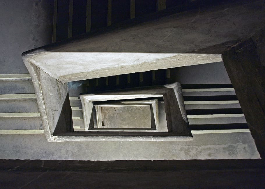 stairs, gradually, emergence, staircase, rise, high, concrete HD wallpaper
