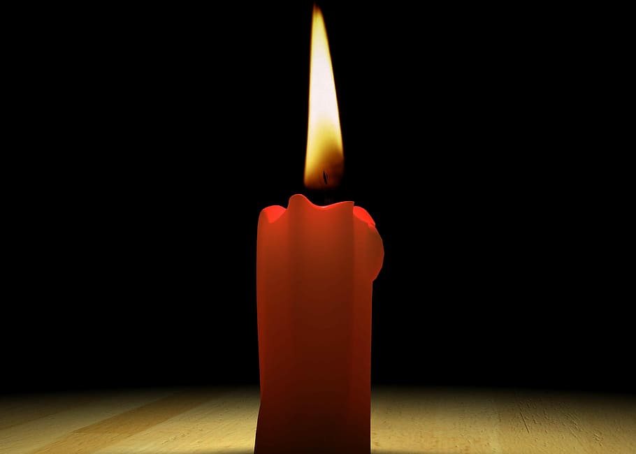 Candle, Light, Wax, Candlelight, Flame, atmospheric, red, wick HD wallpaper