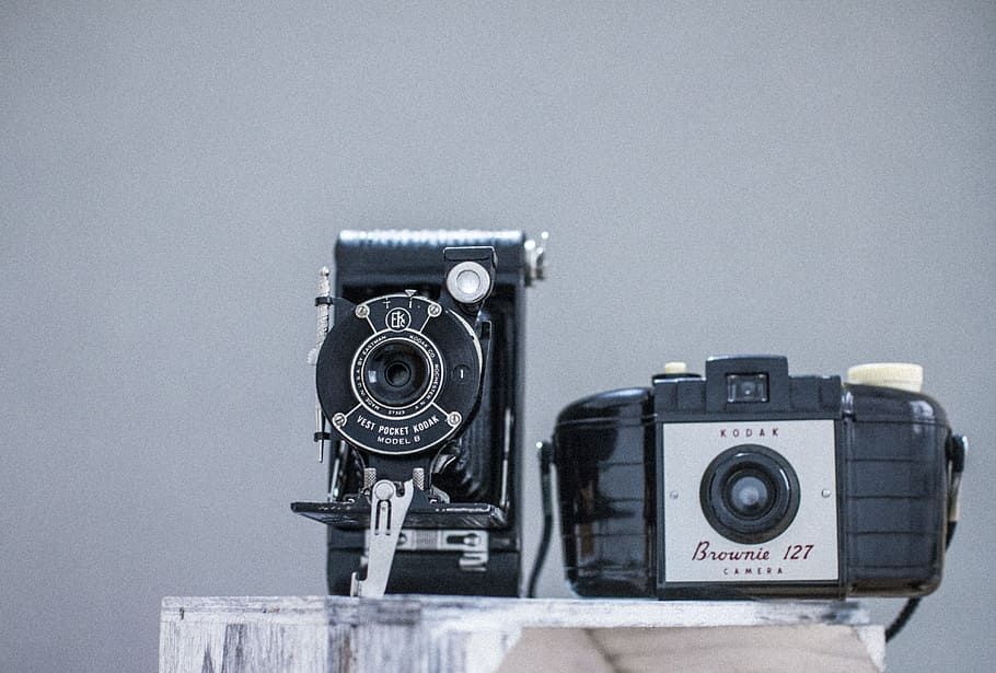 camera, vintage, table, technology, analog camera, antique, cameras HD wallpaper