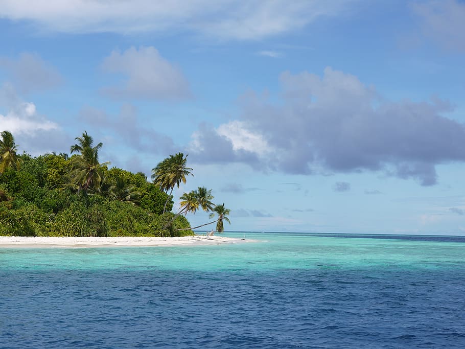 island and body of water, clouds, sea, sky, ocean, outdoor HD wallpaper