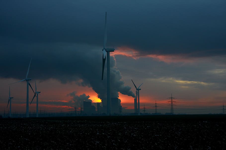 Environment, Wind Energy, wind power, ecology, clouds, electricity HD wallpaper