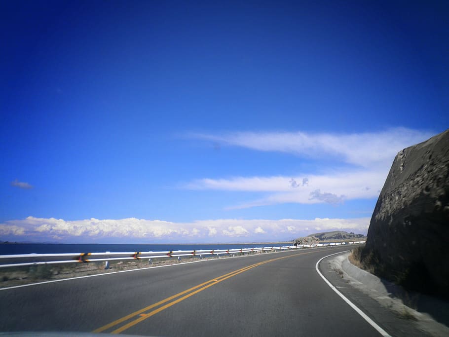 road, track, clouds, sky, highlands, mountain, transportation HD wallpaper
